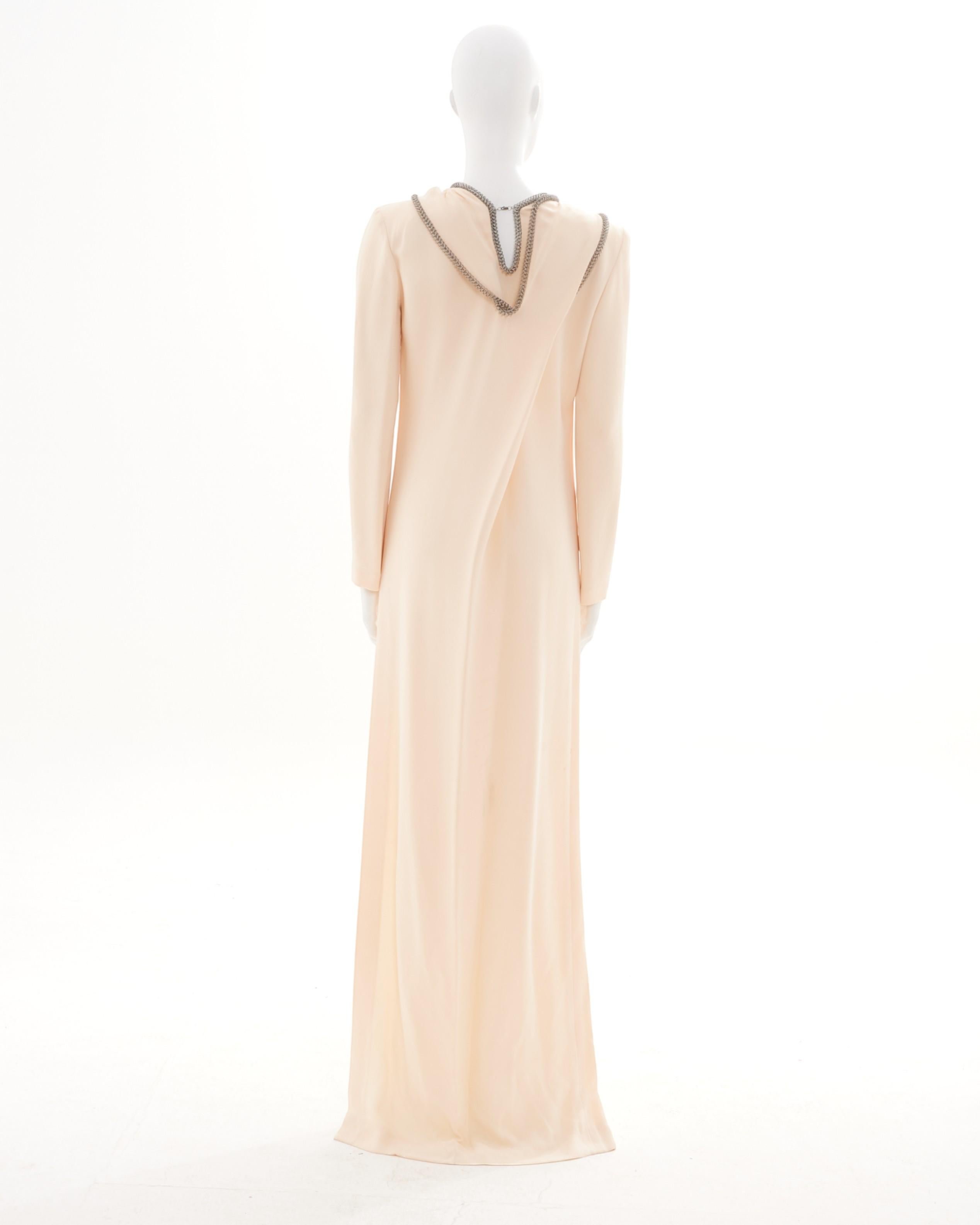 Yves Saint Laurent by Stefano Pilati F/W 2012 Chain Embellished long Dress In Excellent Condition For Sale In Milano, IT