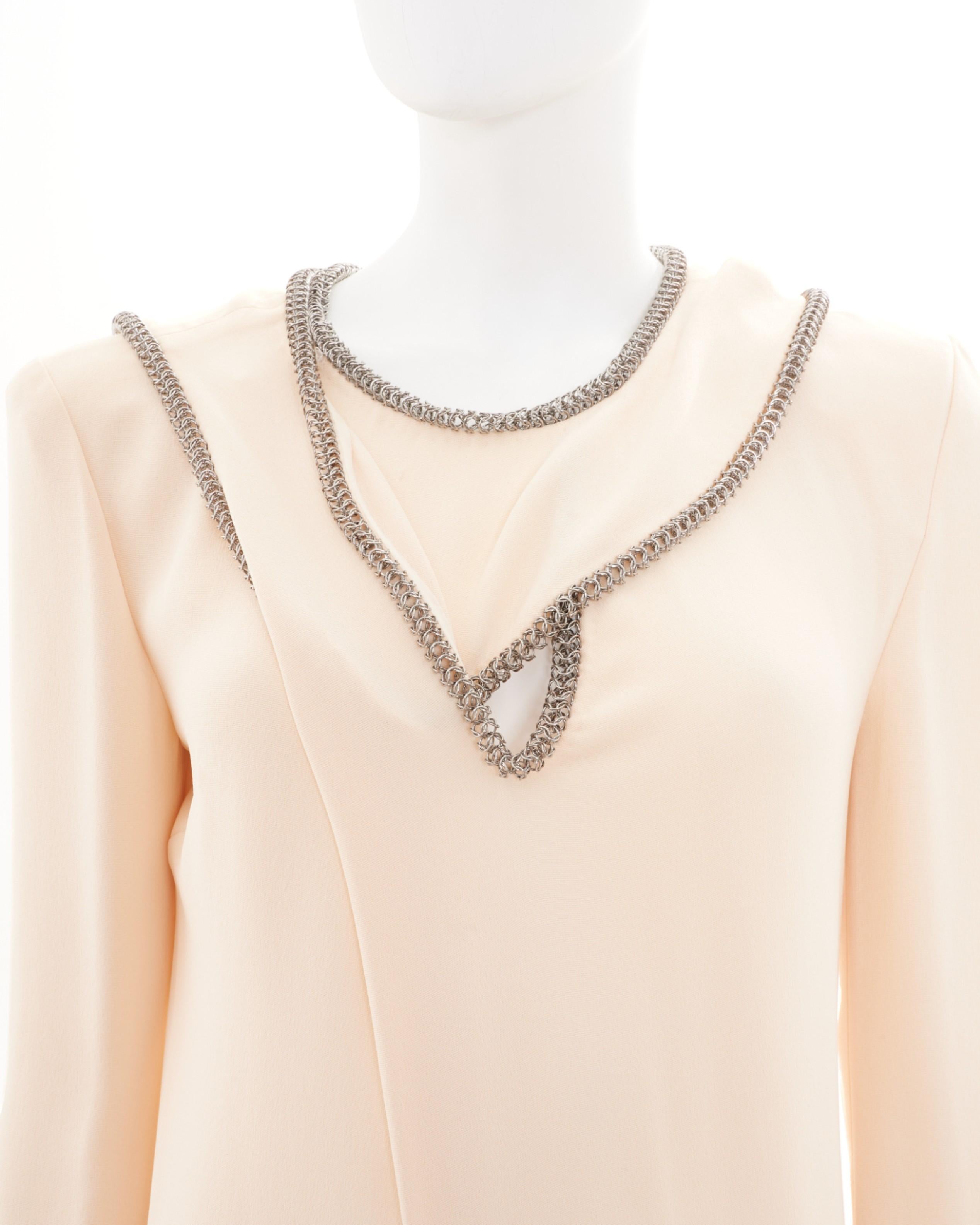 Yves Saint Laurent by Stefano Pilati F/W 2012 Chain Embellished long Dress For Sale 3
