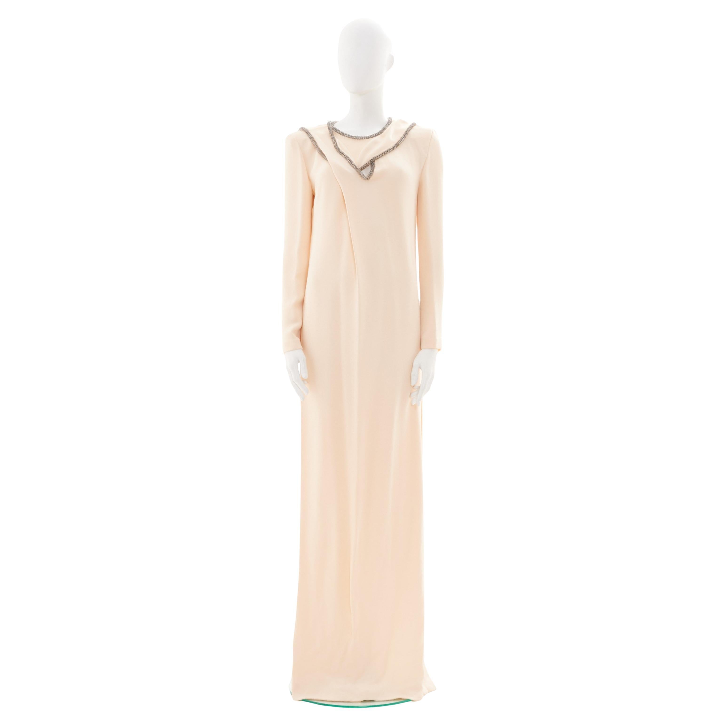 Yves Saint Laurent by Stefano Pilati F/W 2012 Chain Embellished long Dress For Sale