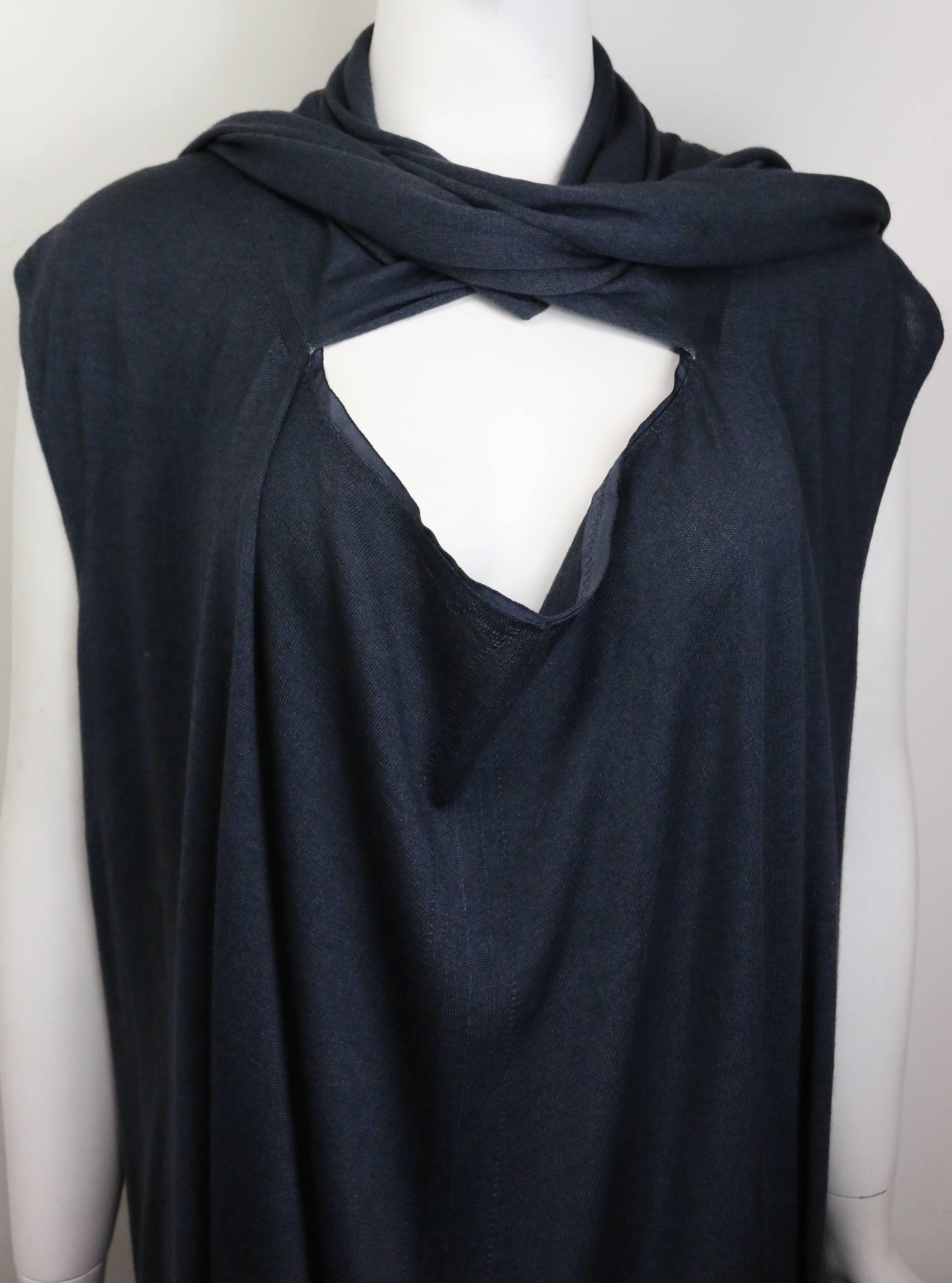 Yves Saint Laurent by Stefano Pilati Grey Wool Long Maxi Dress In New Condition For Sale In Sheung Wan, HK
