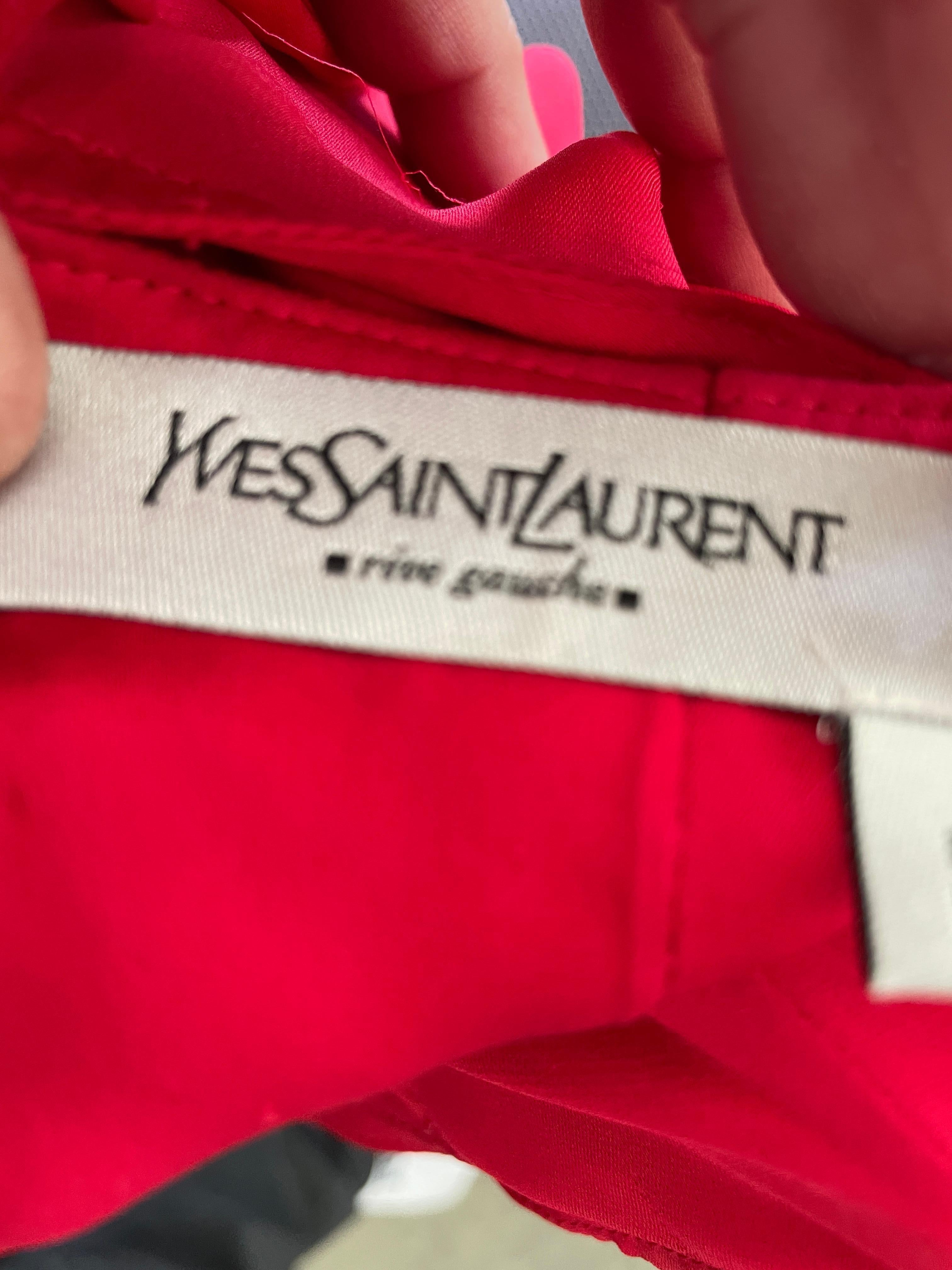 Yves Saint Laurent by Tom Ford 2003 Ruffled Red Silk Dress  9