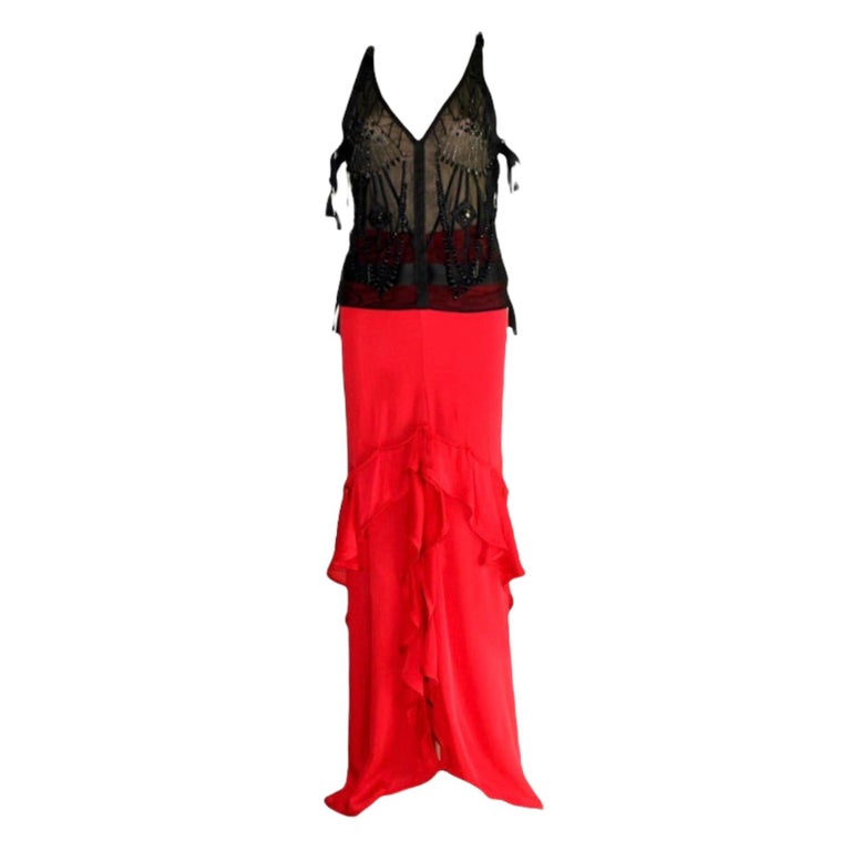 Yves Saint Laurent by Tom Ford 2003 Silk Top Maxi Skirt Evening Ensemble Gown For Sale