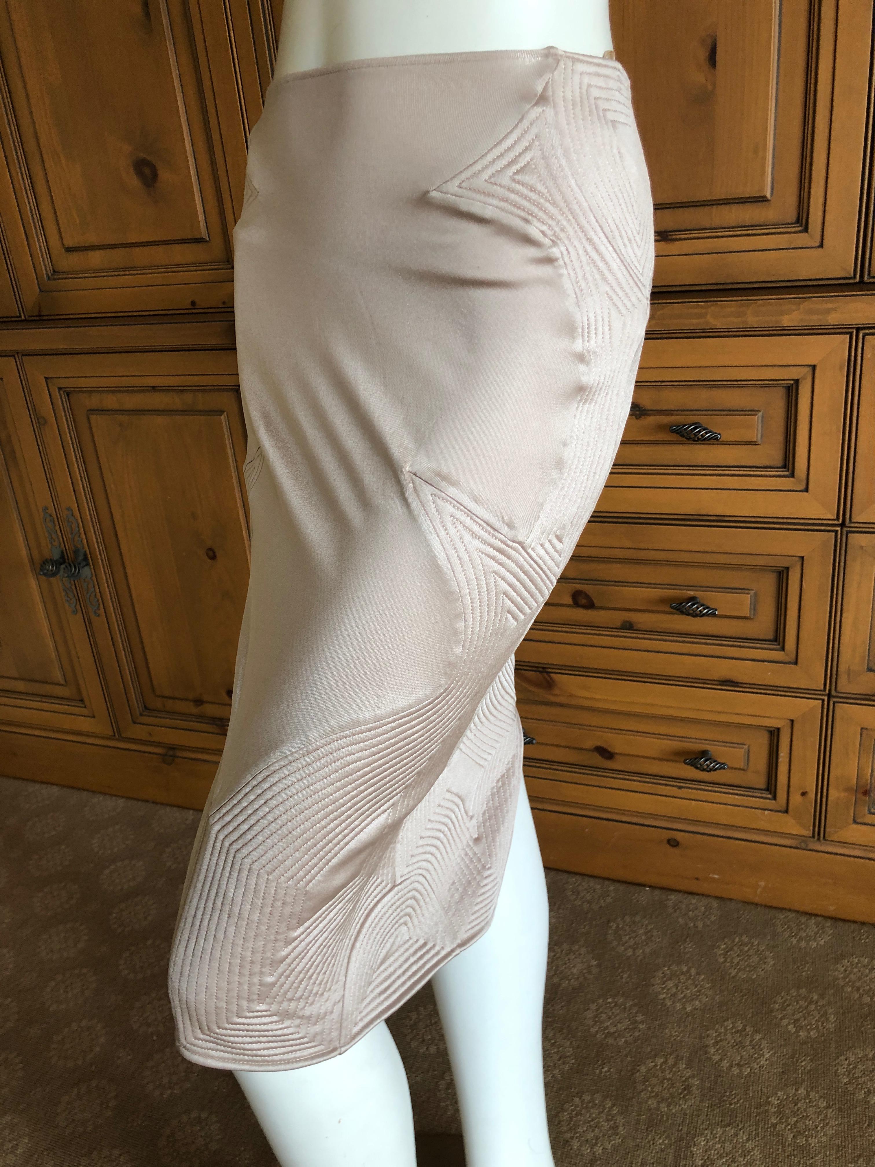 Yves Saint Laurent by Tom Ford 2004 Ecru Quilted Skirt In Excellent Condition For Sale In Cloverdale, CA