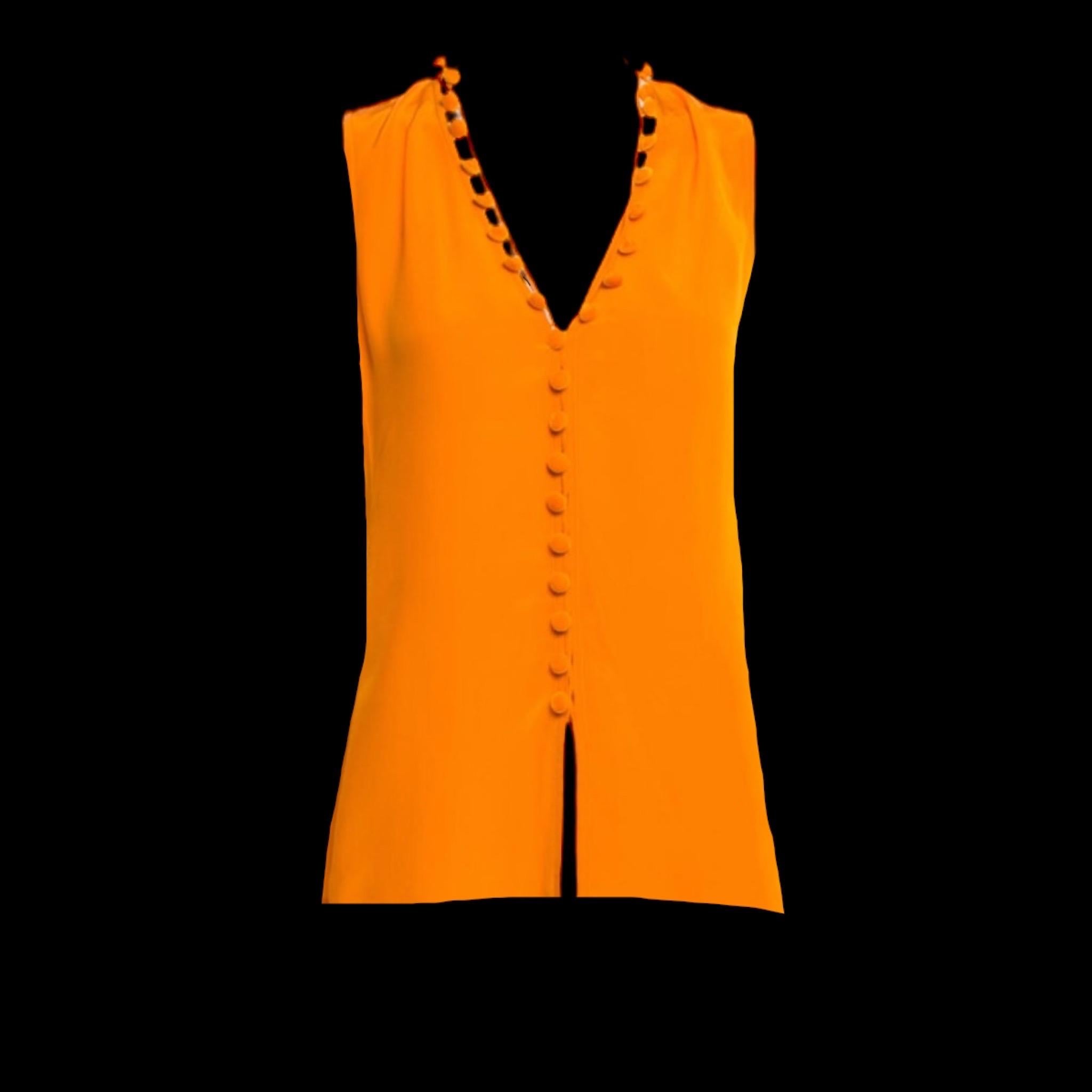 Yves Saint Laurent by Tom Ford 2004 Mandarina Falda Plisada Top Conjunto Cinturón/Bufanda en venta 8