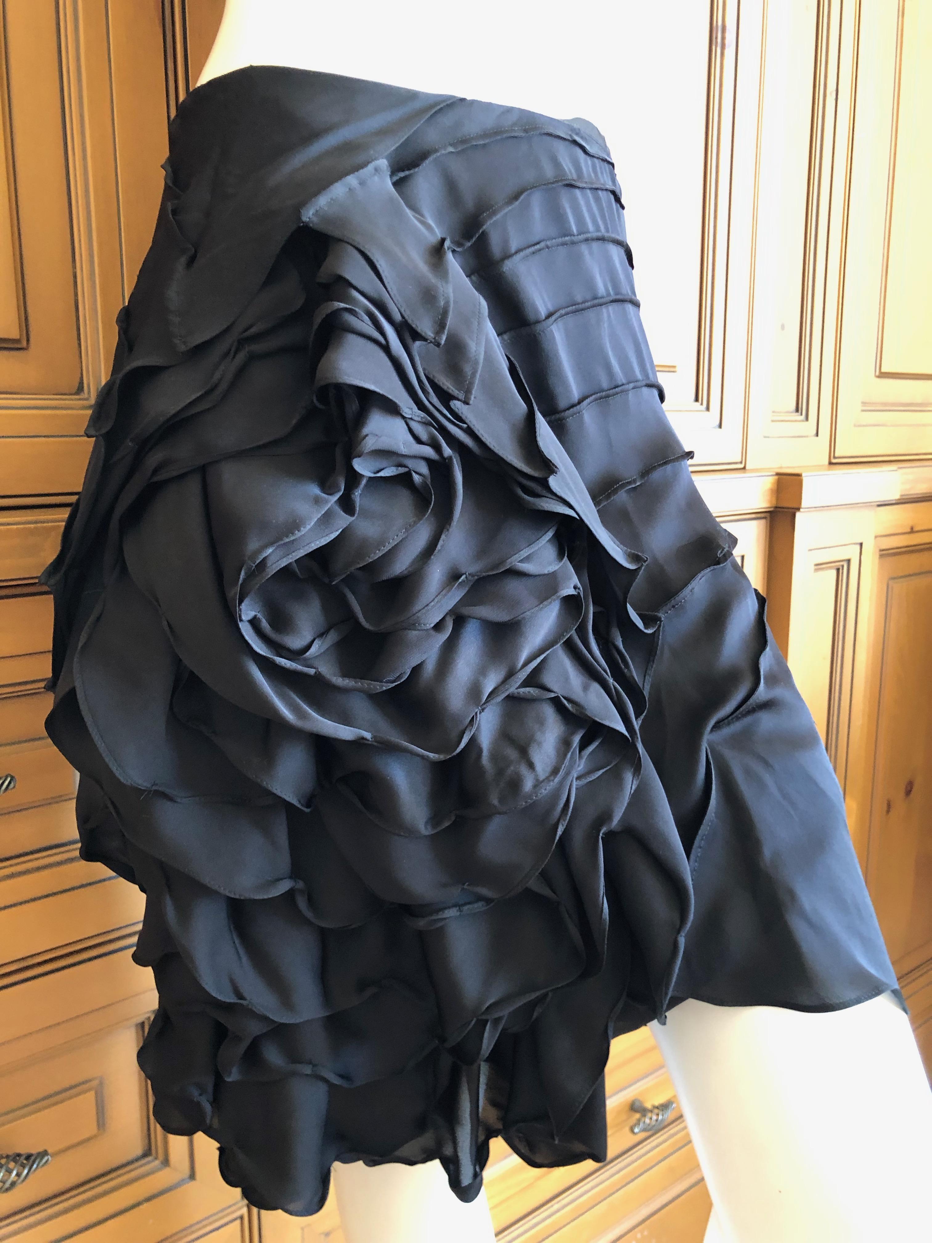 Yves Saint Laurent by Tom Ford Black 3D Rose Blossom Skirt Spring 2003 For Sale 1