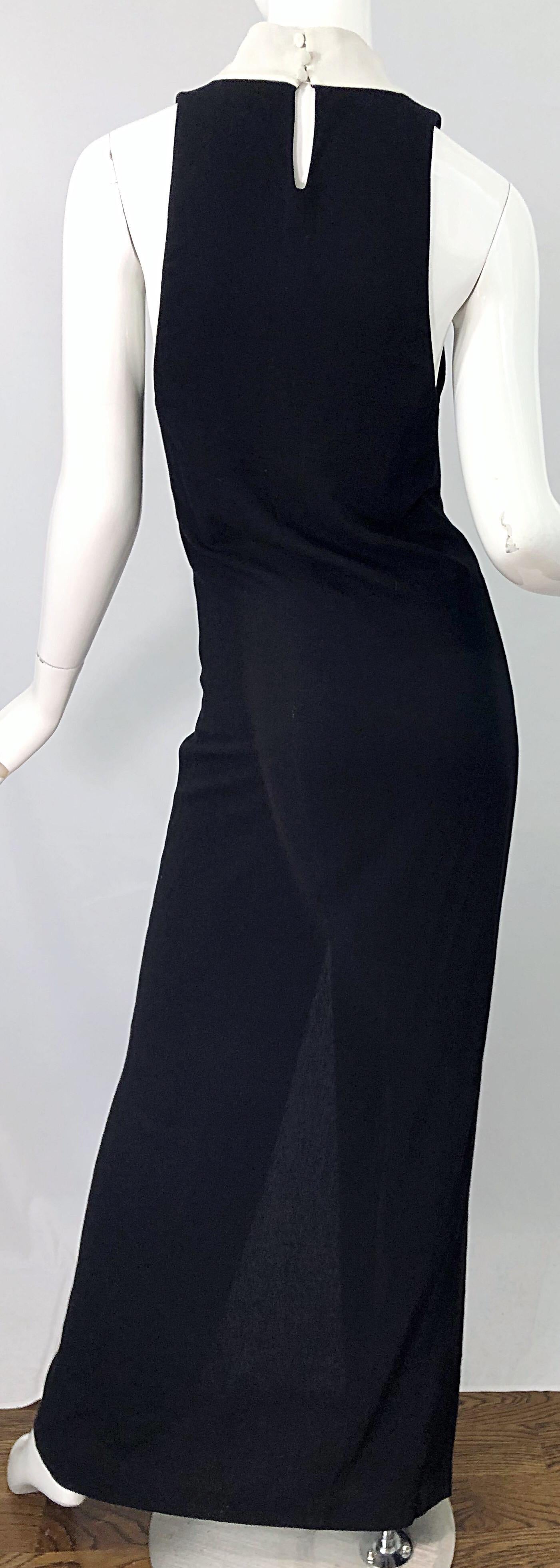 Yves Saint Laurent Tom Ford Black White Plunging Cleavage Cut Out Gown Dress For Sale 3