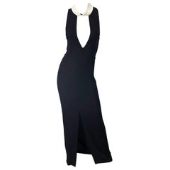 Yves Saint Laurent by Tom Ford Sexy Kleid mit tiefem Ausschnitt in Schwarz und Weiß