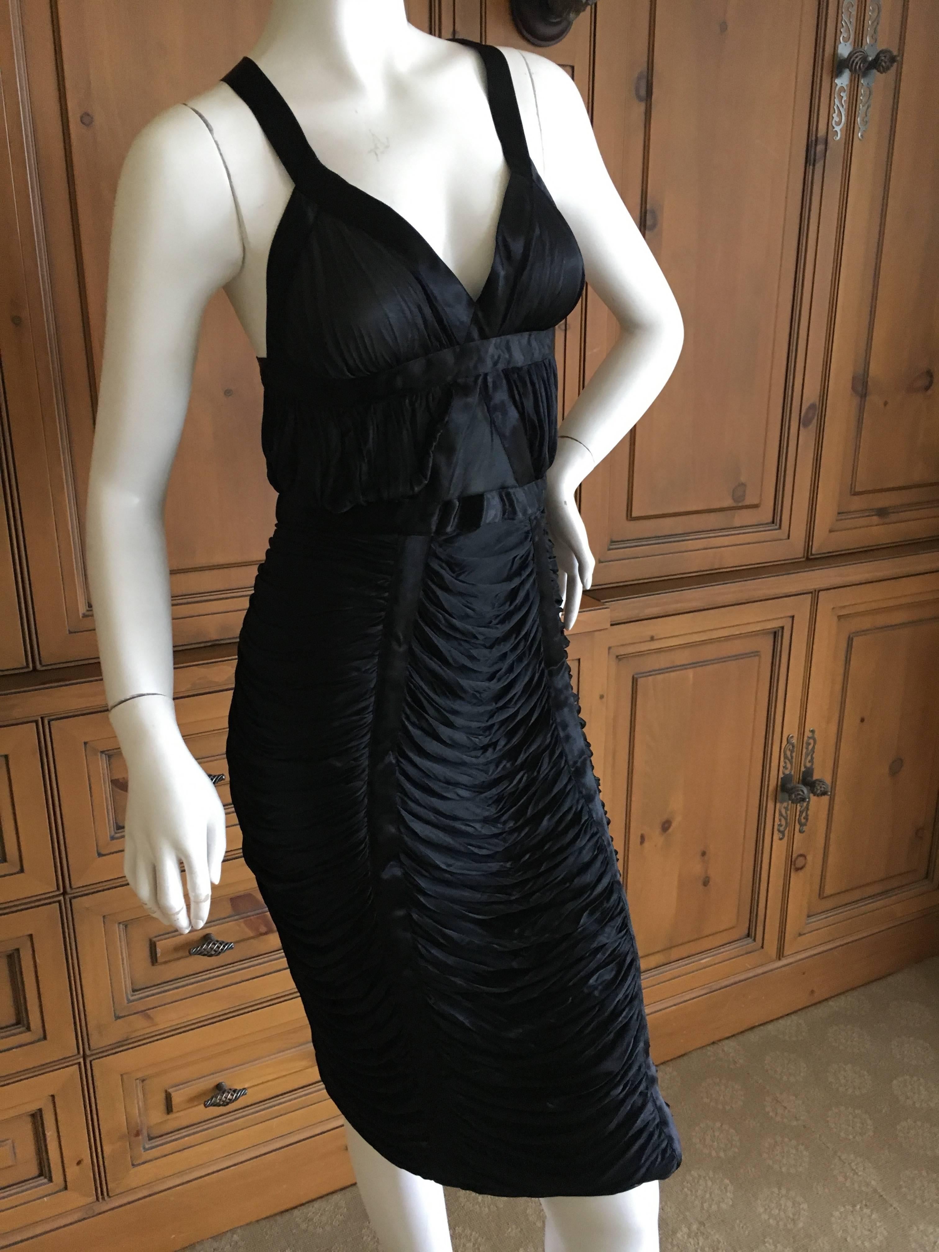 Yves Saint Laurent by Tom Ford Black Draped Cocktail Dress 2003  In Excellent Condition In Cloverdale, CA