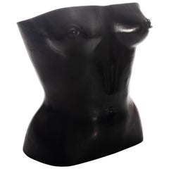 Used Yves Saint Laurent by Tom Ford black leather corset runway ensemble, ss 2001