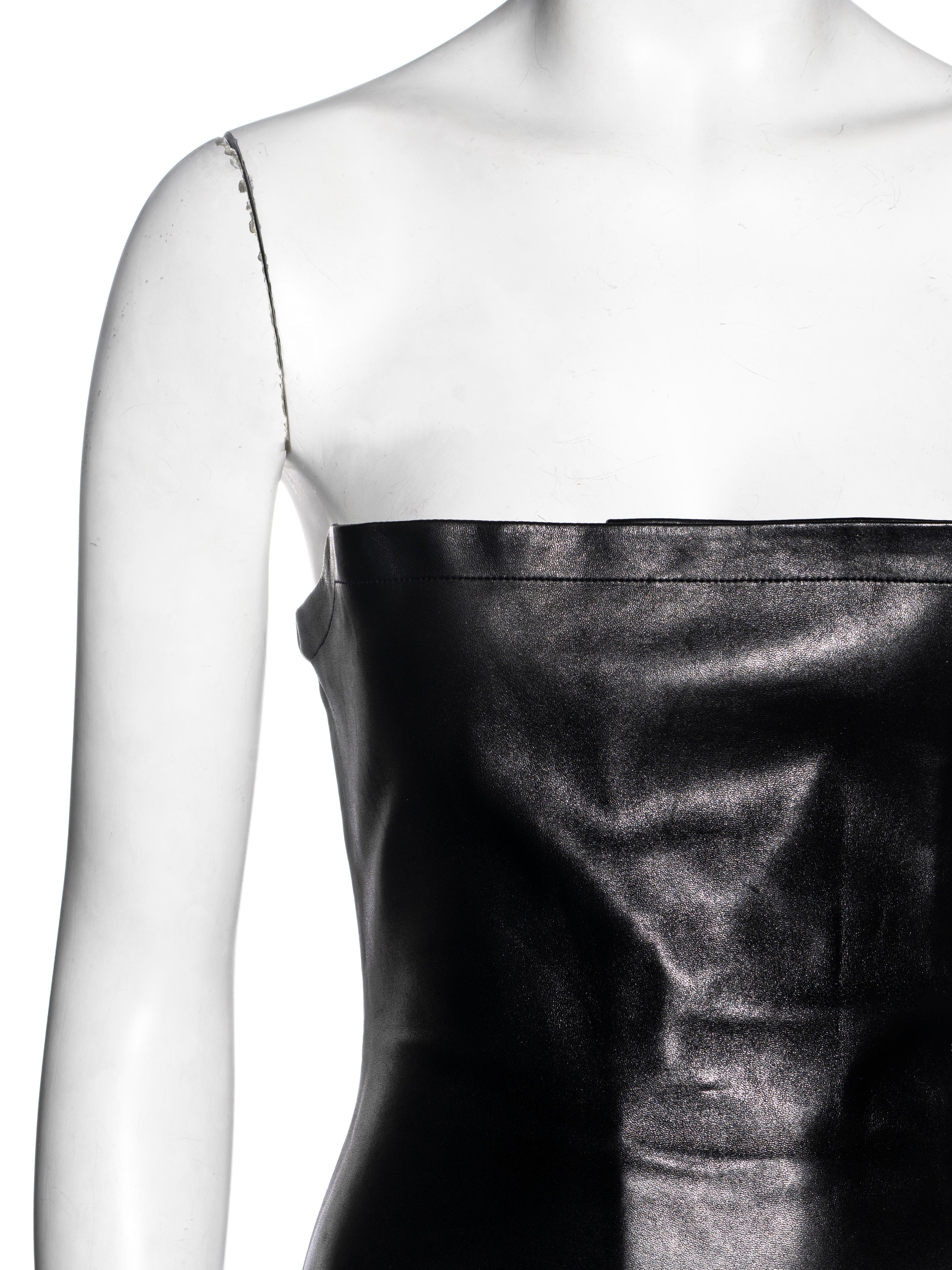 tom ford strapless leather dress