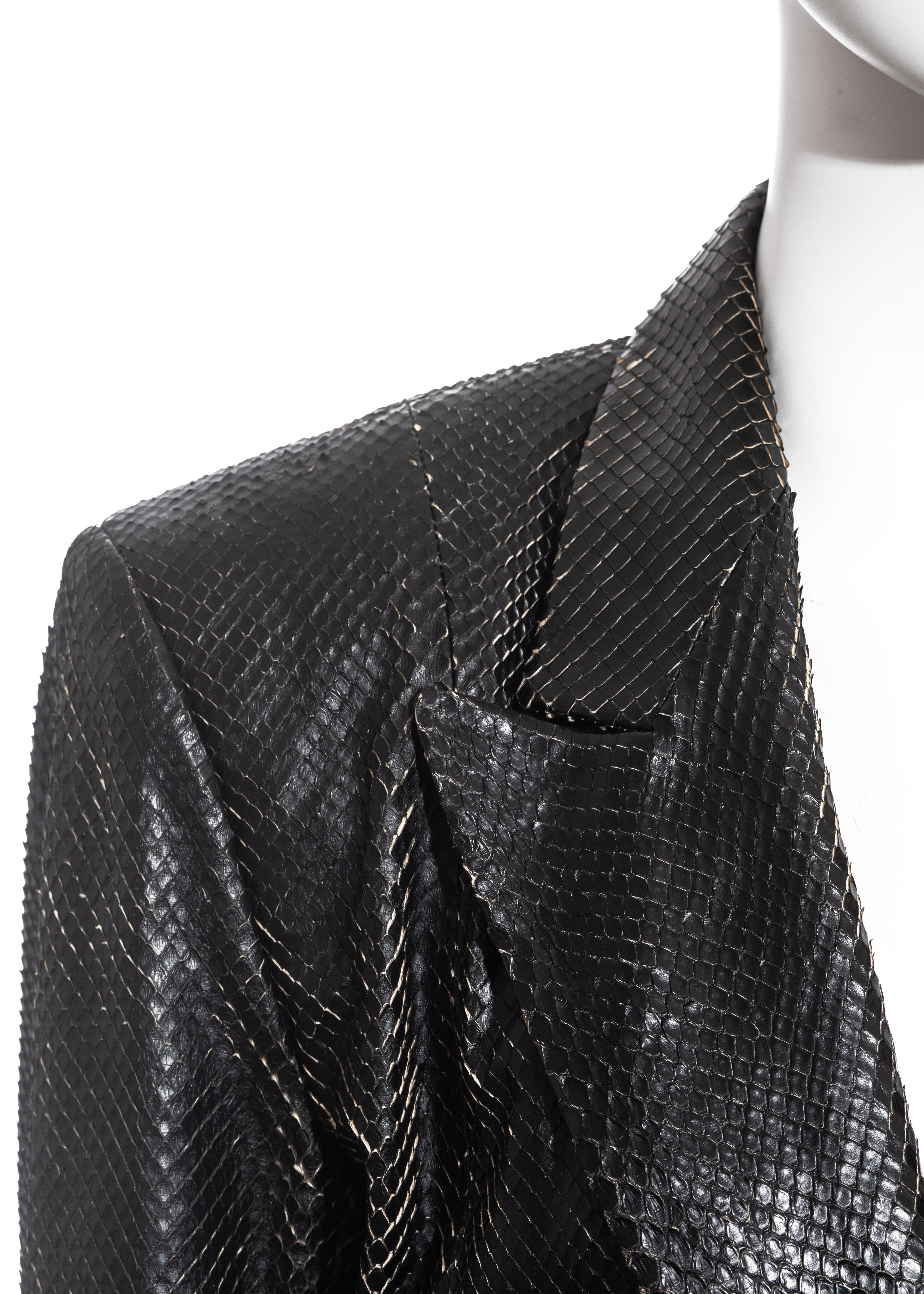Yves Saint Laurent by Tom Ford black python blazer and skirt suit, ss 2001 1