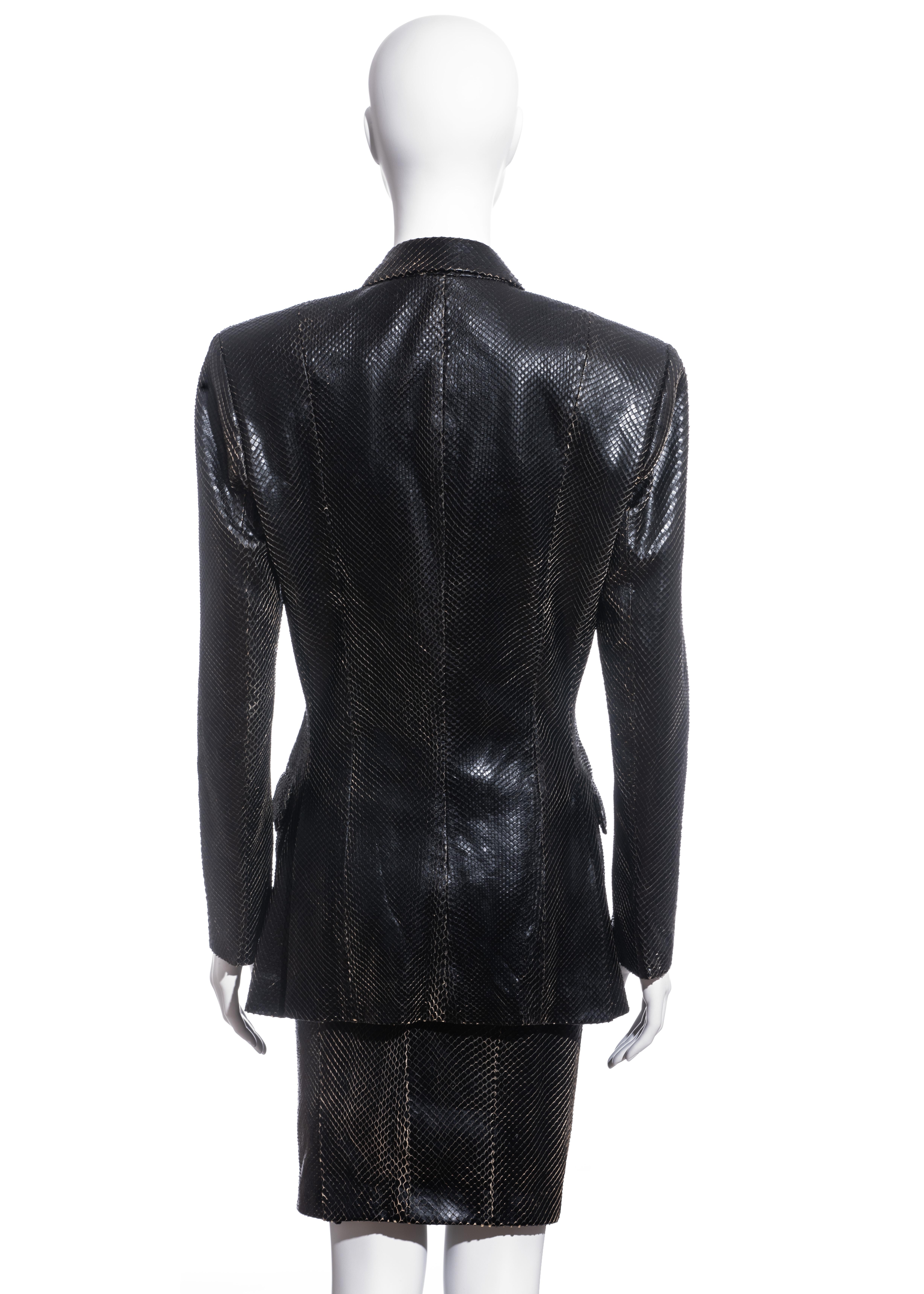 Yves Saint Laurent by Tom Ford black python blazer and skirt suit, ss 2001 3