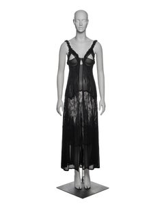 Yves Saint Laurent by Tom Ford Black Silk and Lace Evening Dress, FW 2003