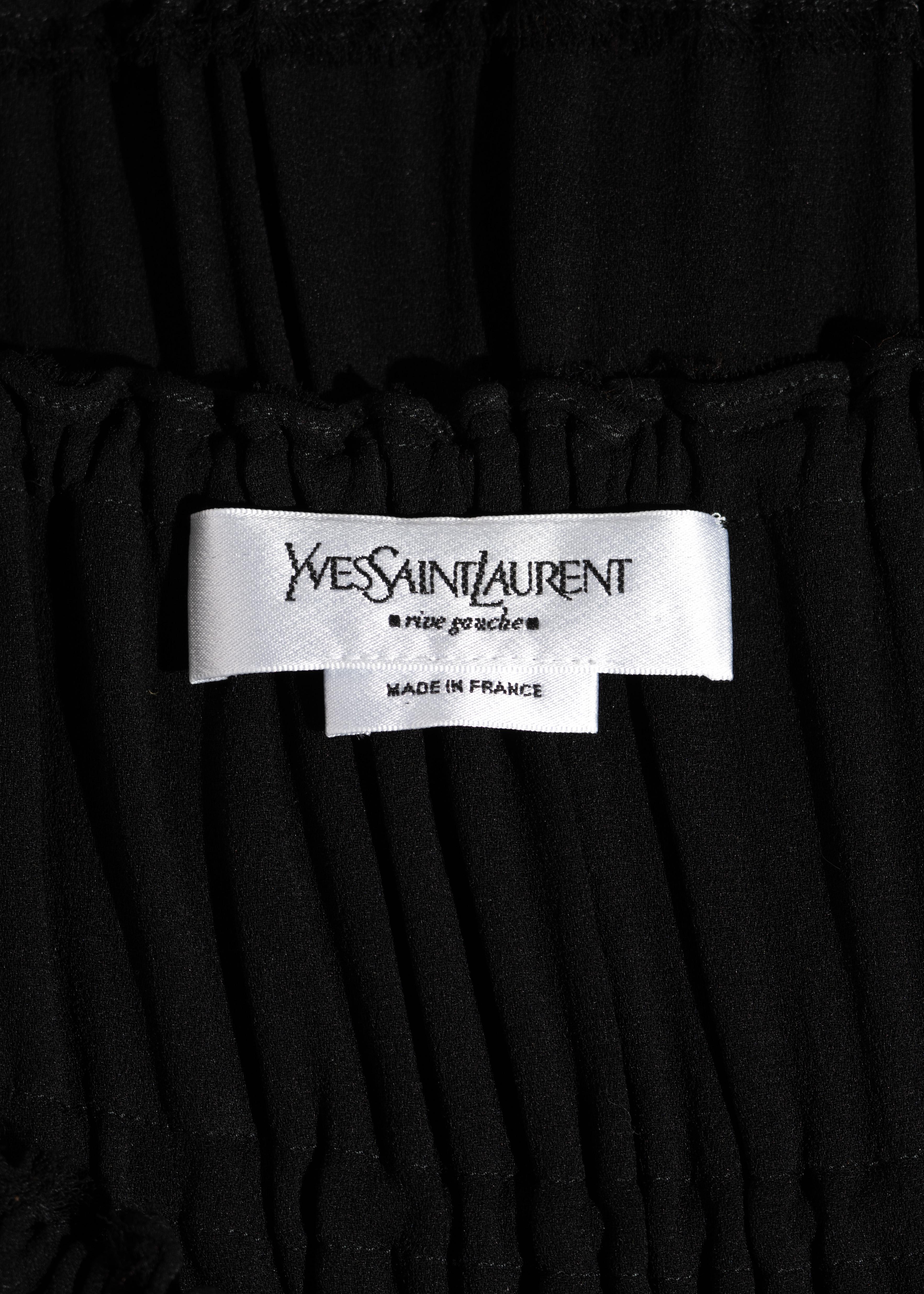 Yves Saint Laurent by Tom Ford black silk poet blouse and maxi skirt, fw 2001 4