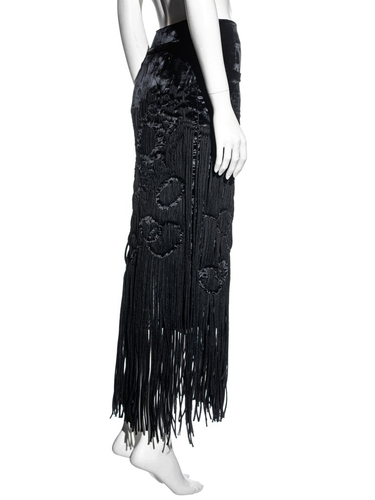 Yves Saint Laurent by Tom Ford black silk velvet evening skirt, fw 2001 For Sale 5
