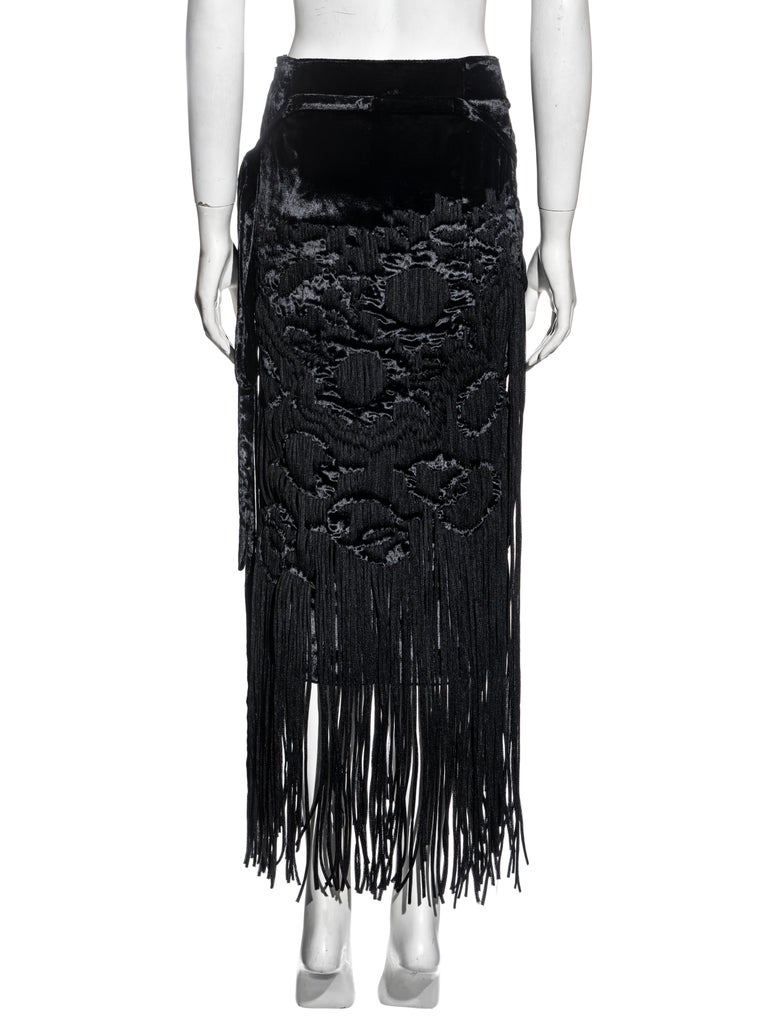 Yves Saint Laurent by Tom Ford black silk velvet evening skirt, fw 2001 For Sale 6