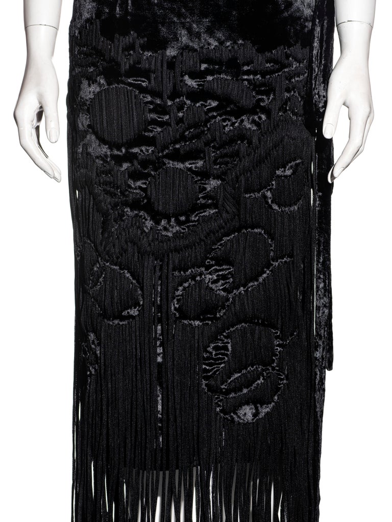 Black Yves Saint Laurent by Tom Ford black silk velvet evening skirt, fw 2001 For Sale