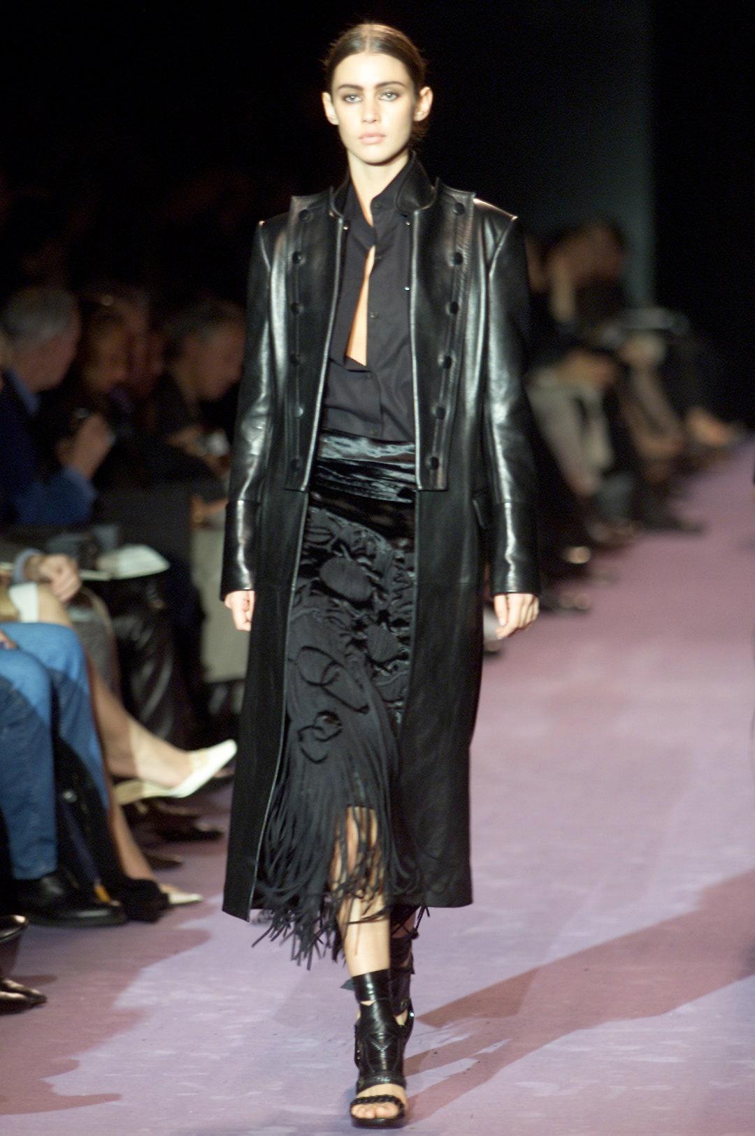 Yves Saint Laurent by Tom Ford black silk velvet evening skirt, fw 2001 1