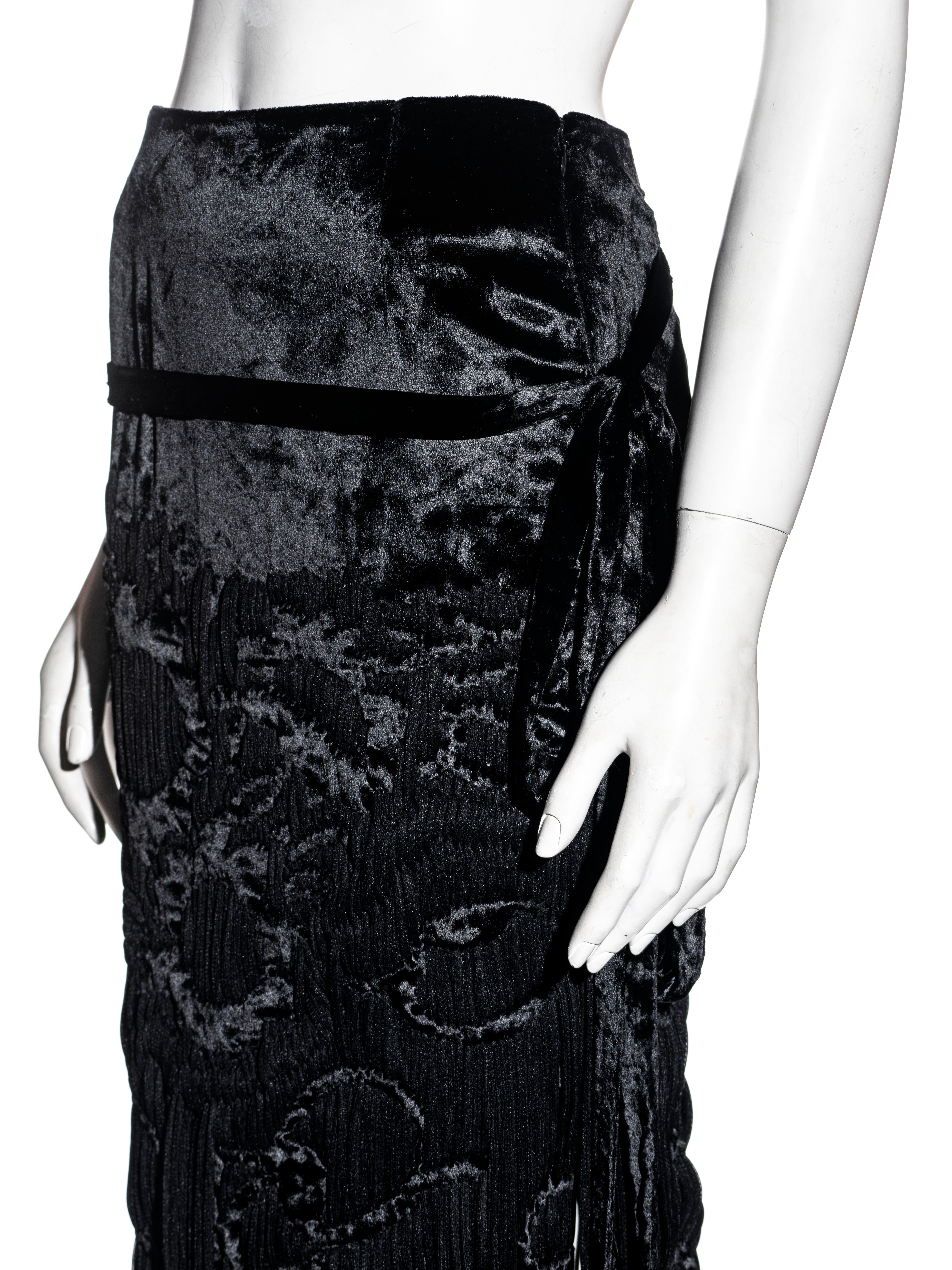 Yves Saint Laurent by Tom Ford black silk velvet evening skirt, fw 2001 4