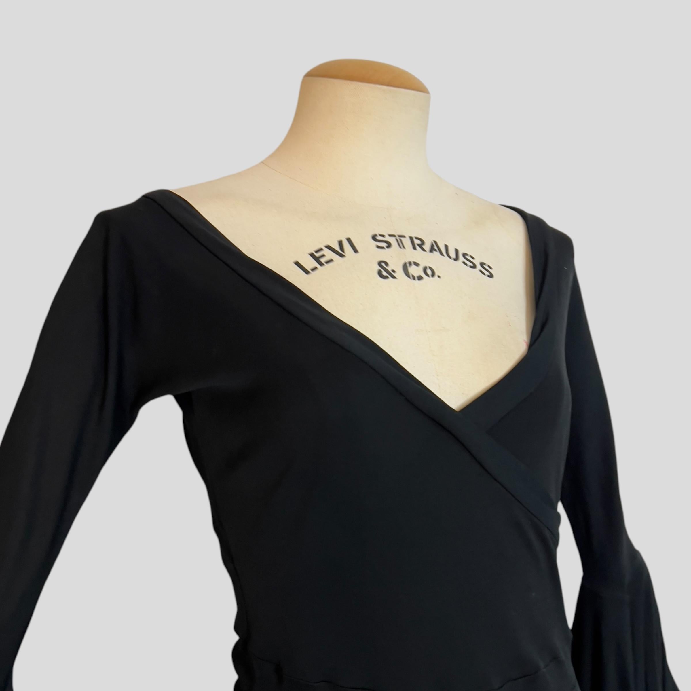 Women's Yves Saint Laurent by Tom Ford Black Wrap Dress, SS 2003 For Sale