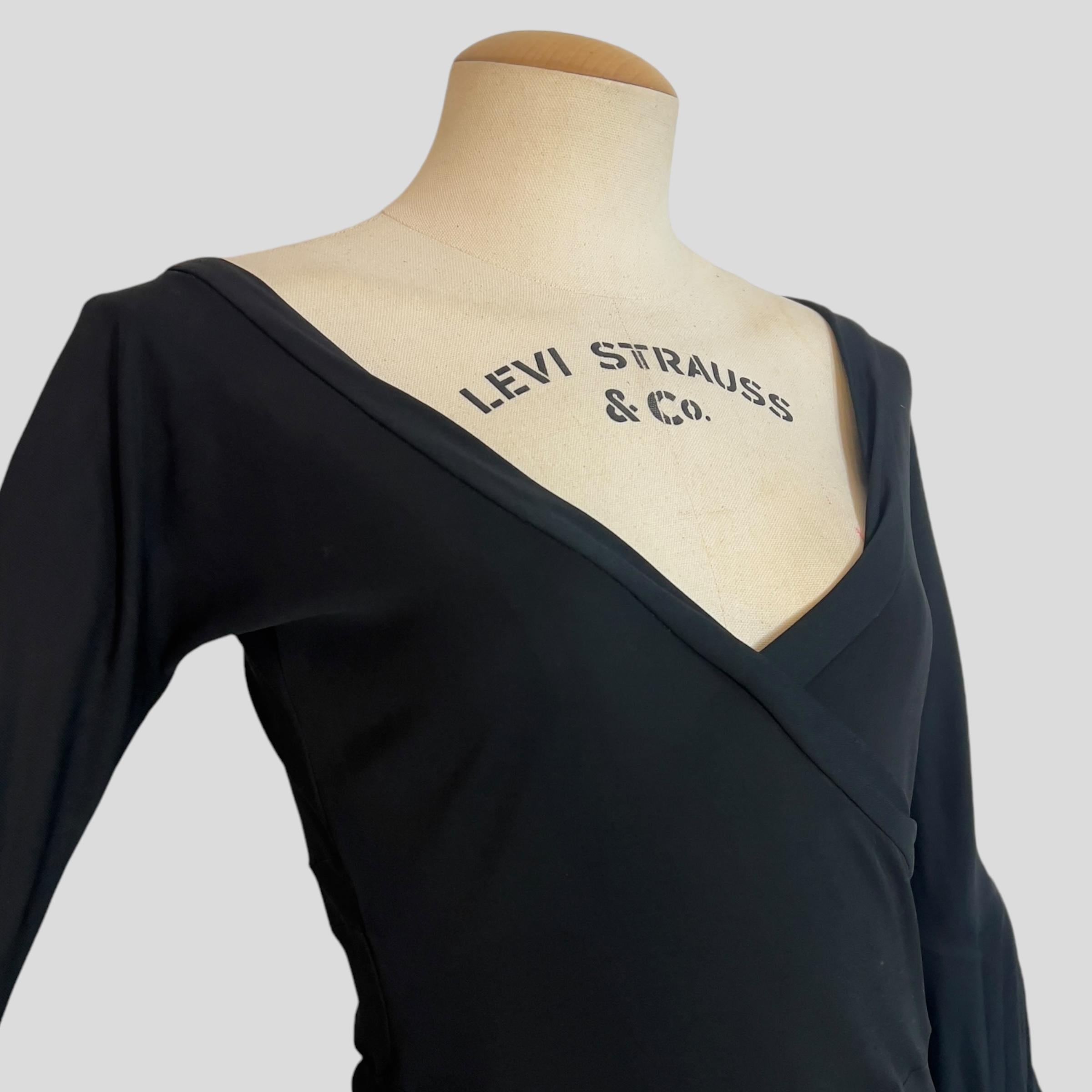 Yves Saint Laurent by Tom Ford Black Wrap Dress, SS 2003 For Sale 1