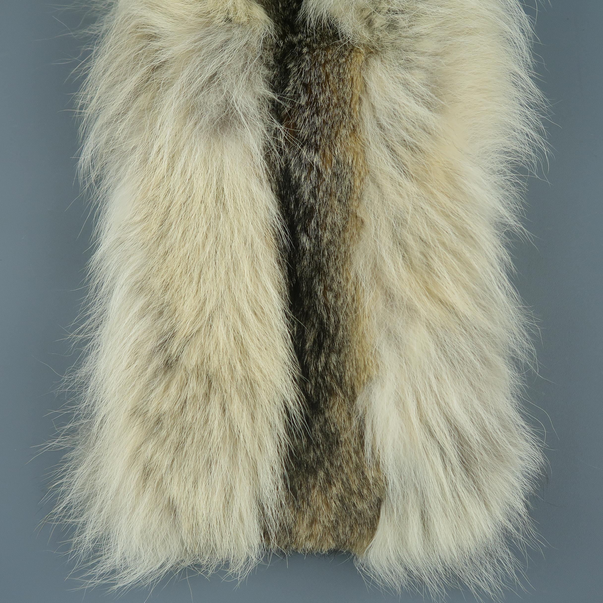 YVES SAINT LAURENT by TOM FORD Brown Fox & Coyote Fur Scarf Stole In Good Condition In San Francisco, CA