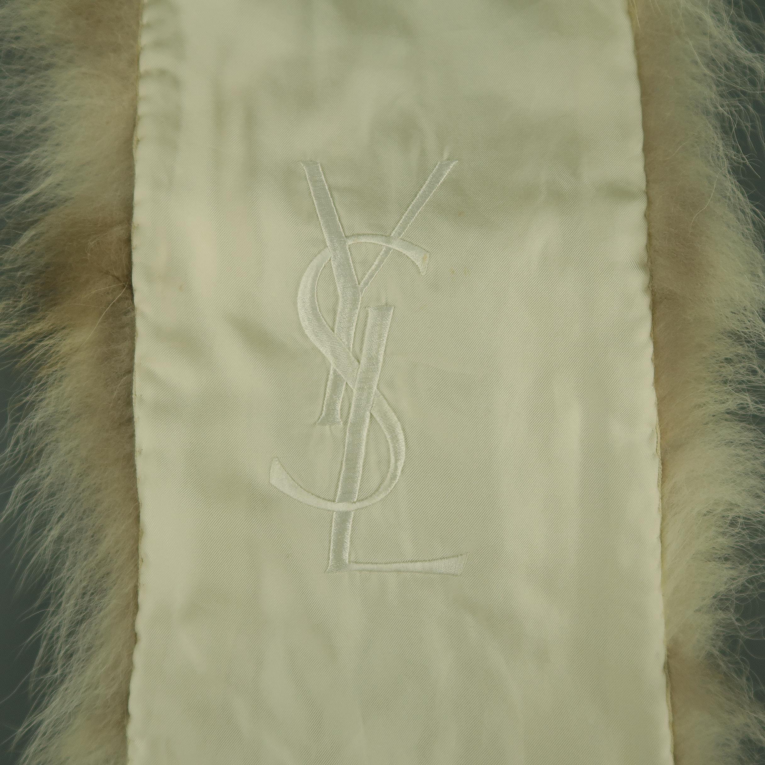 YVES SAINT LAURENT by TOM FORD Brown Fox & Coyote Fur Scarf Stole 4