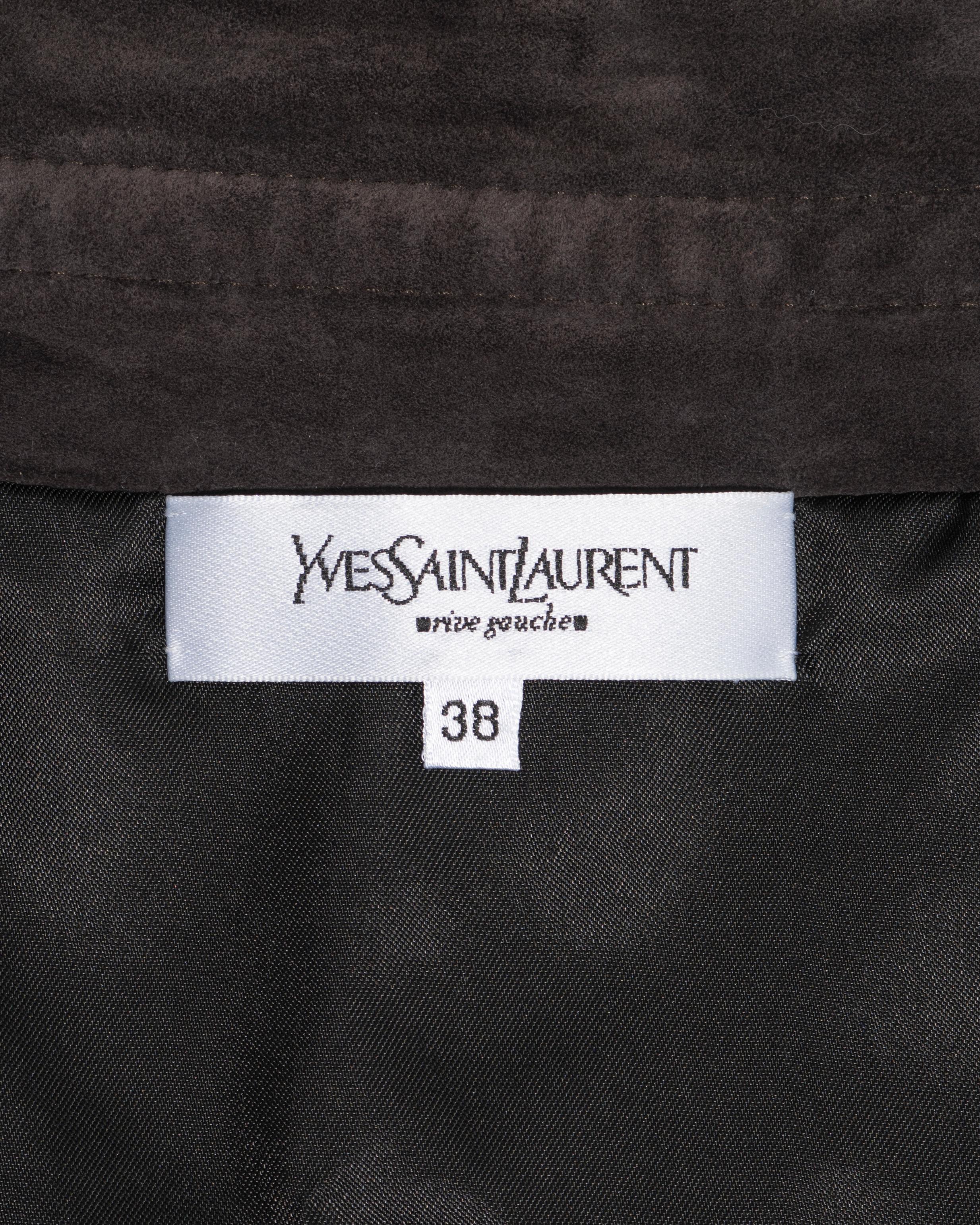 Jupe à franges en cuir tressé Yves Saint Laurent by Tom Ford, fw 2001 en vente 5