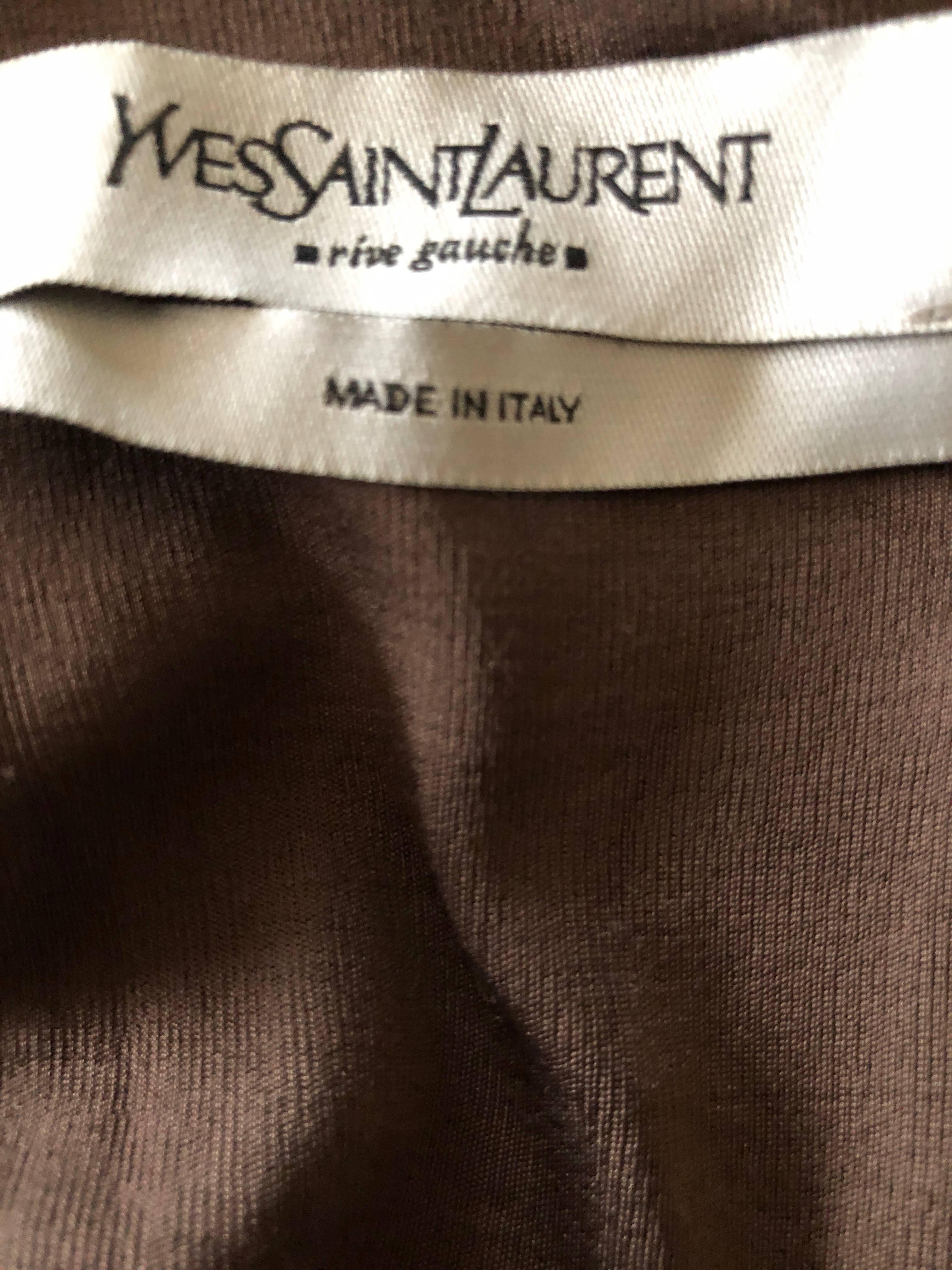 Yves Saint Laurent by Tom Ford Brown Ruched Two Piece Dress   For Sale 5