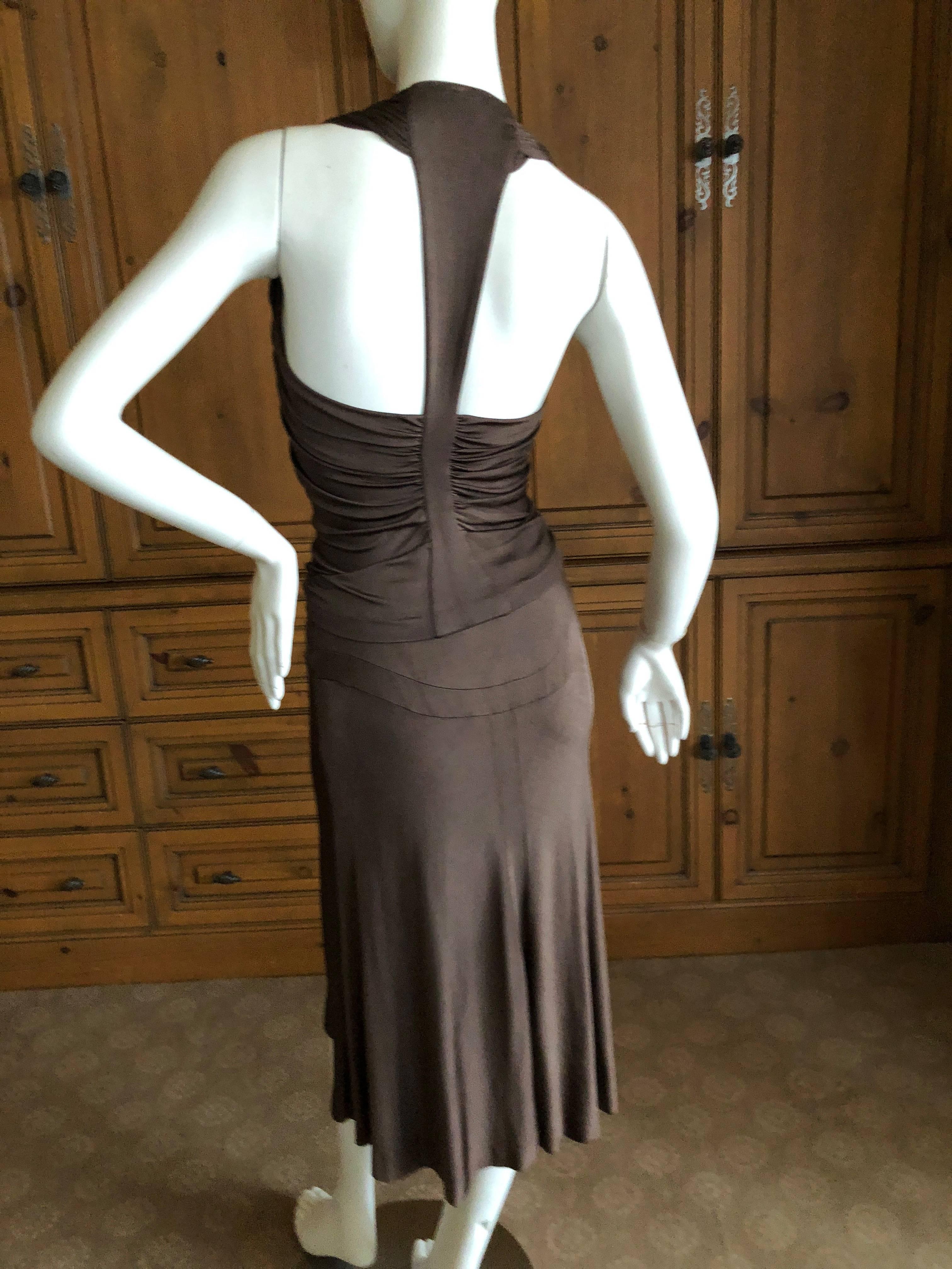 Yves Saint Laurent by Tom Ford Brown Ruched Two Piece Dress   For Sale 4