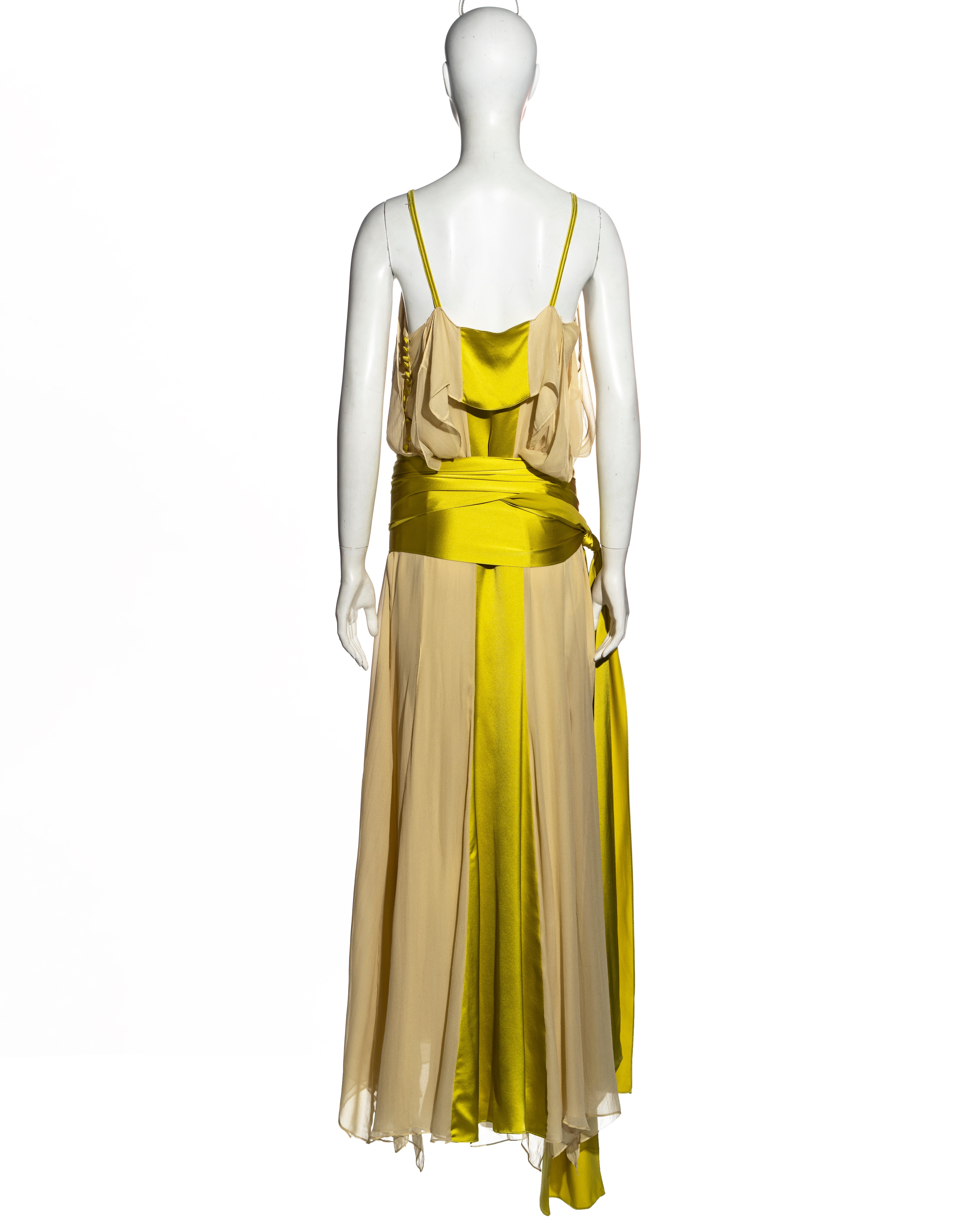 Yves Saint Laurent by Tom Ford chartreuse silk evening dress, ss 2004 3