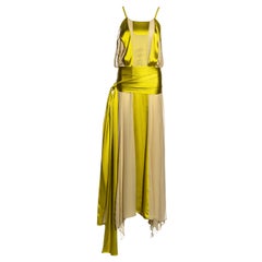 Yves Saint Laurent by Tom Ford chartreuse silk evening dress, ss 2004