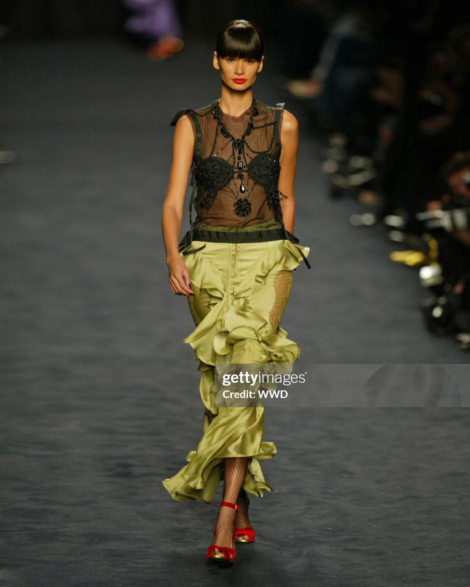 Yves Saint Laurent by Tom Ford Embellished Top and Silk Skirt Ensemble, fw 2003 7