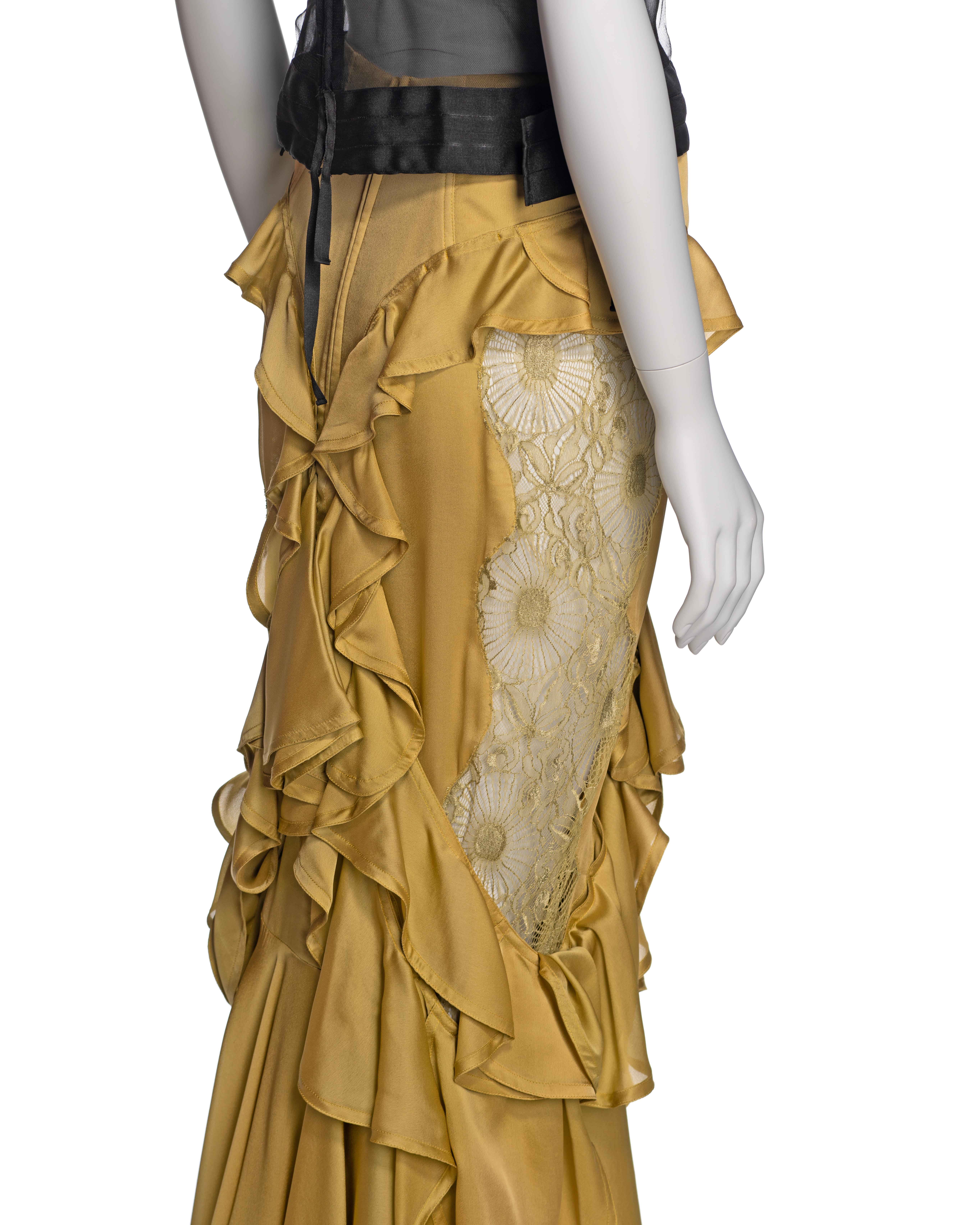 Yves Saint Laurent by Tom Ford Embellished Top and Silk Skirt Ensemble, FW 2003 For Sale 7