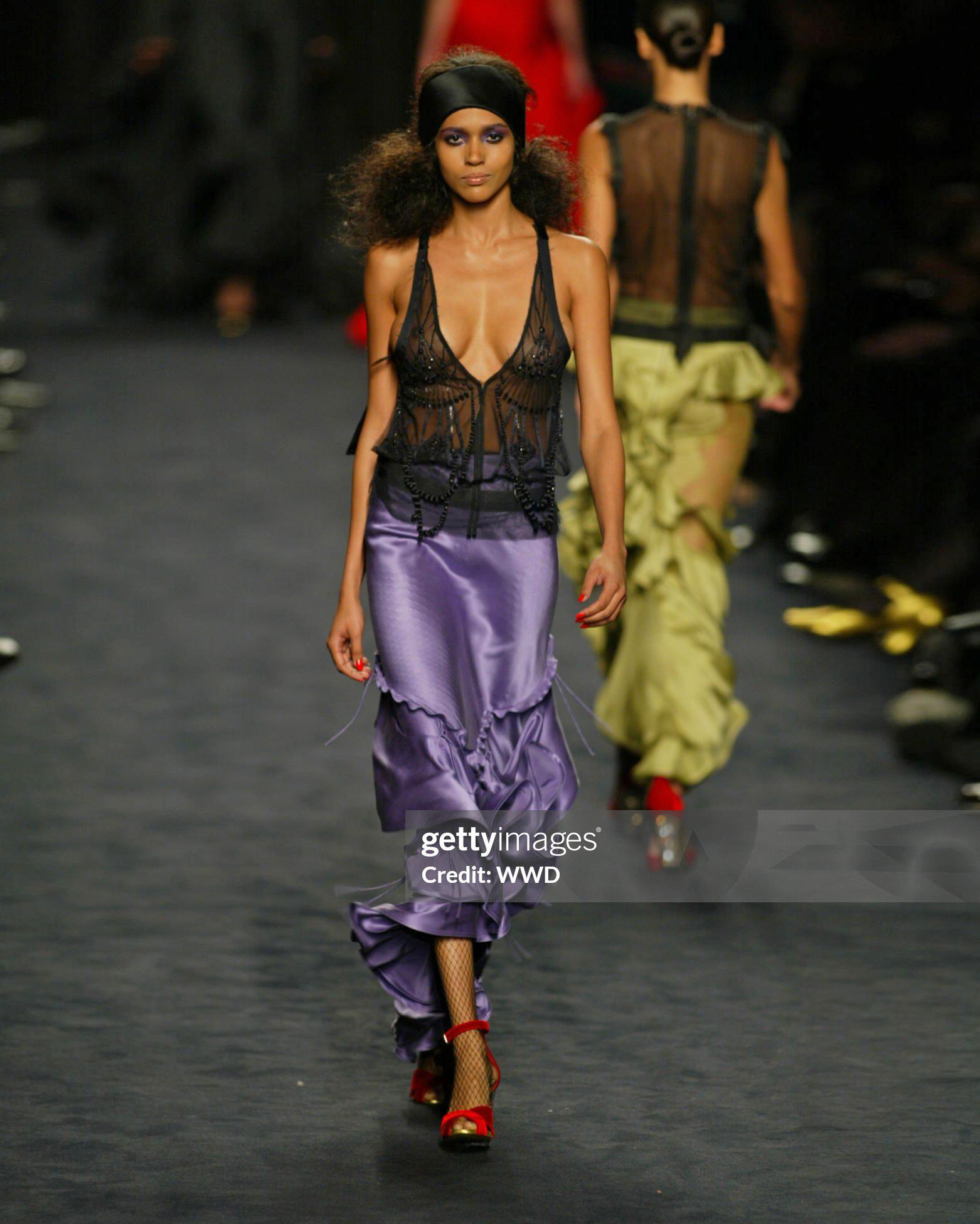 Yves Saint Laurent by Tom Ford Embellished Top and Silk Skirt Ensemble, fw 2003 8