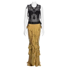 Yves Saint Laurent by Tom Ford Embellished Top and Silk Skirt Ensemble, FW 2003