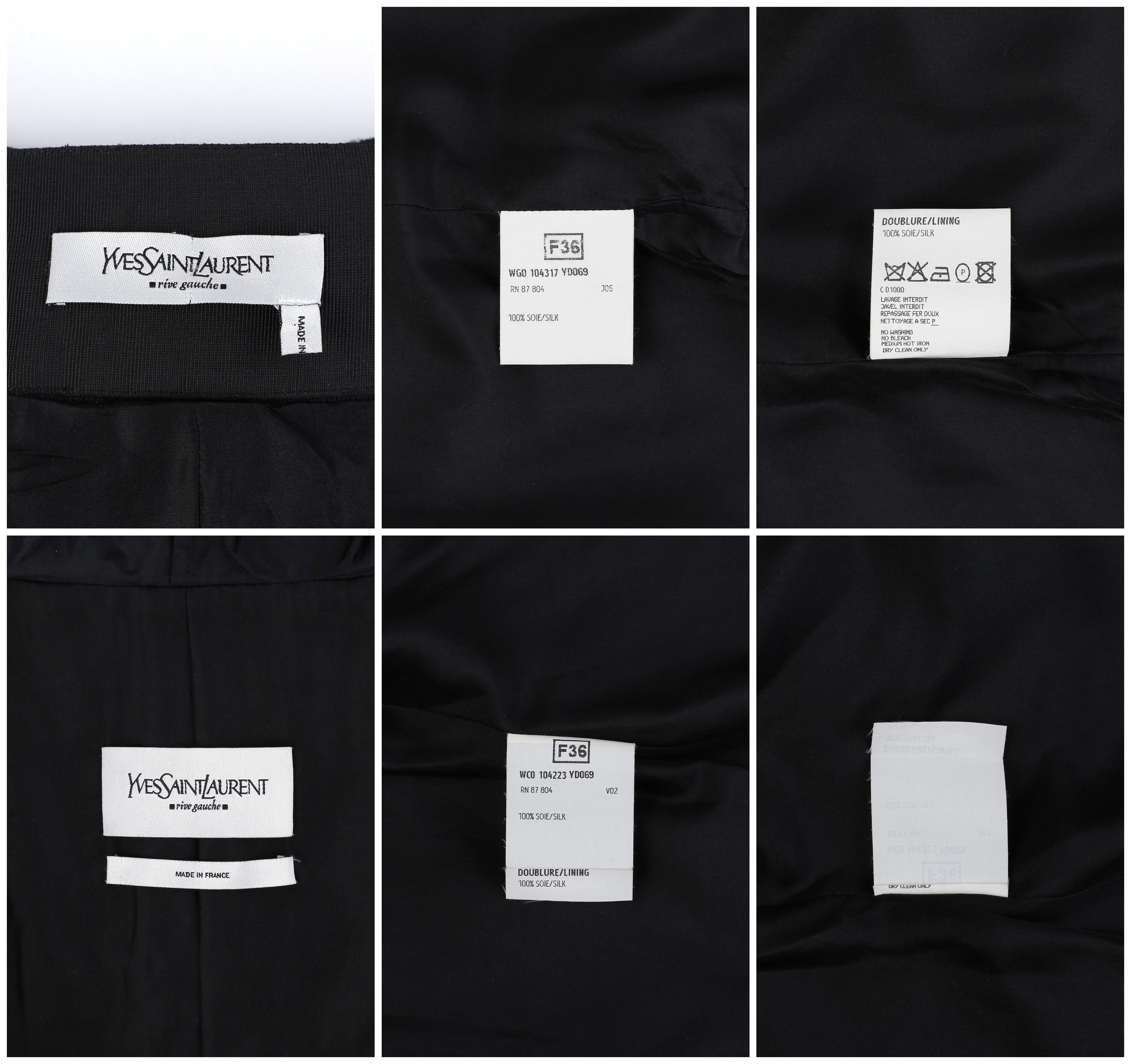 Yves Saint Laurent par Tom Ford, tailleur jupe et veste de soirée en soie noire, A/H 2002 en vente 5