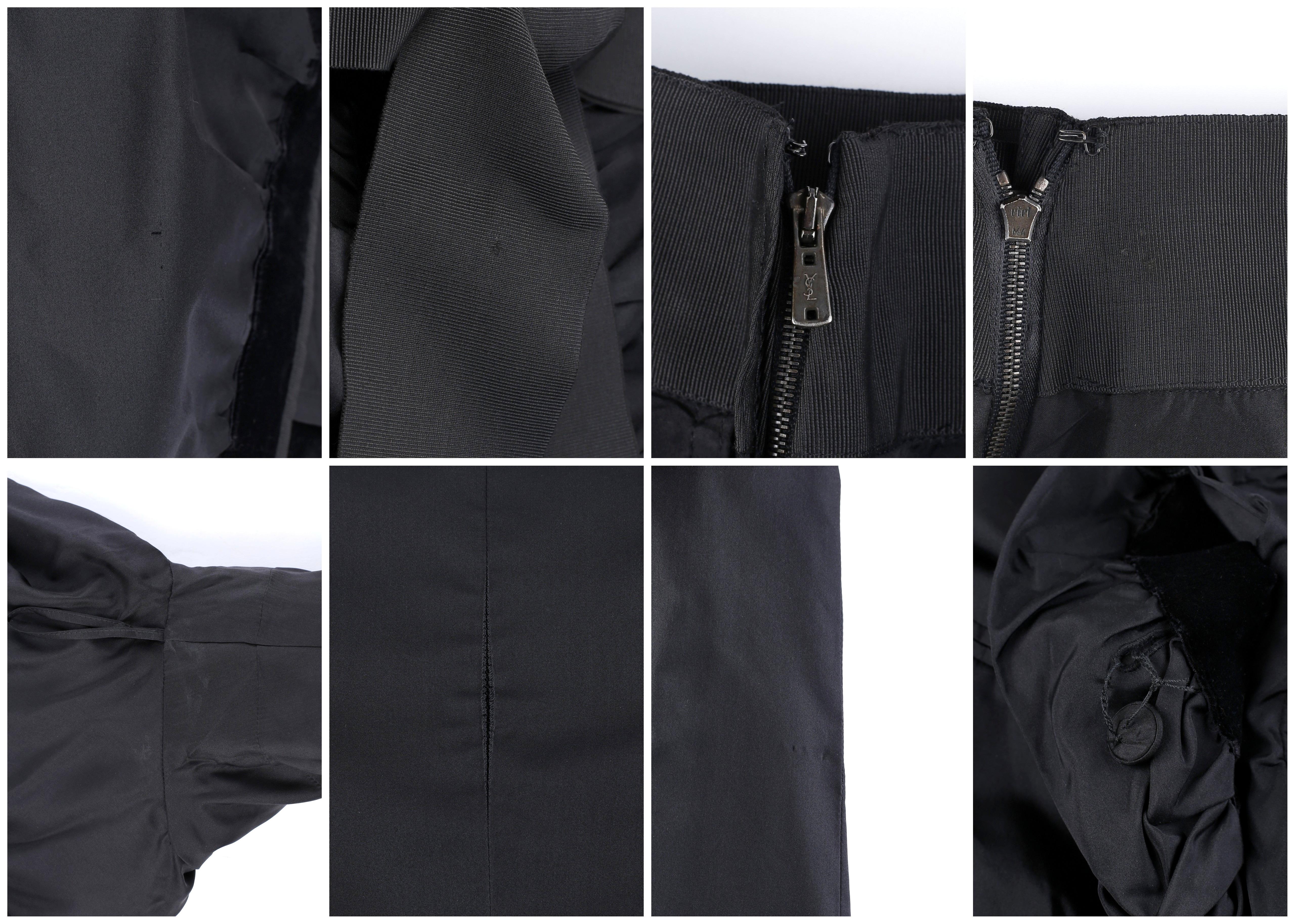 Yves Saint Laurent par Tom Ford, tailleur jupe et veste de soirée en soie noire, A/H 2002 en vente 11