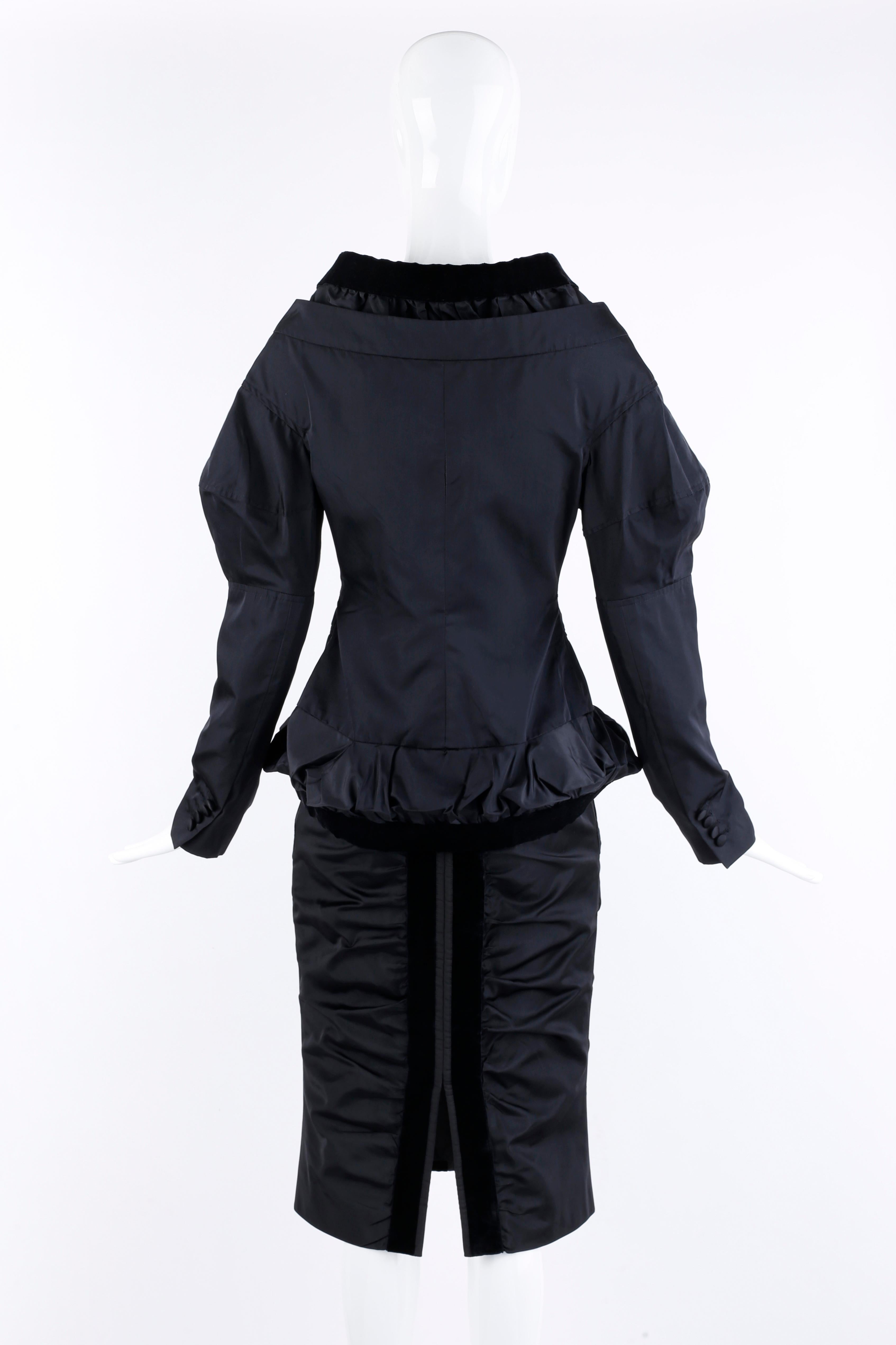 Yves Saint Laurent par Tom Ford, tailleur jupe et veste de soirée en soie noire, A/H 2002 en vente 2