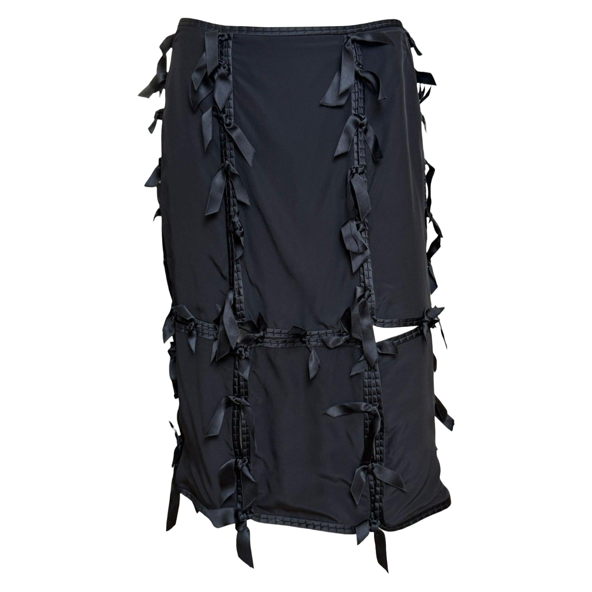 Yves Saint Laurent by Tom Ford F/W 2002 Ribbon Tie Silk Skirt