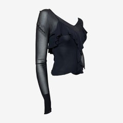 Yves Saint Laurent by Tom Ford F/W 2003 Black Sheer Ruffled Top