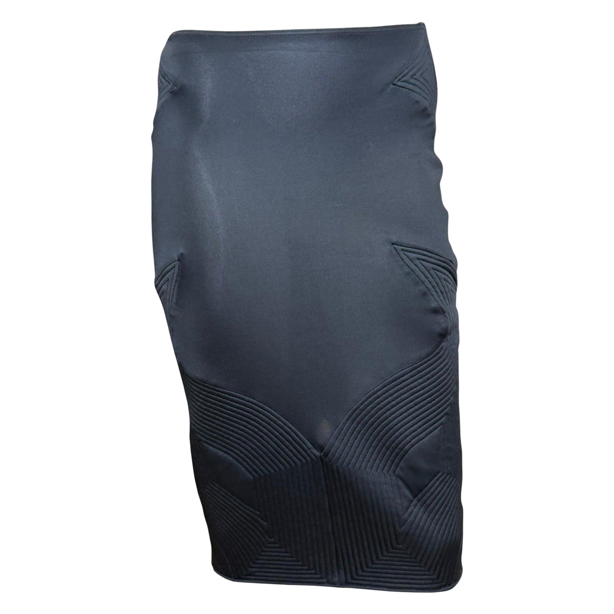 Yves Saint Laurent by Tom Ford F/W 2004 Linear Quilted Pencil Skirt