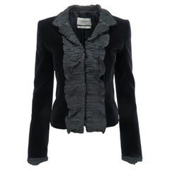 Yves Saint Laurent by Tom Ford FW-01 Cotton Velvet Blazer with Ruffle Detailing