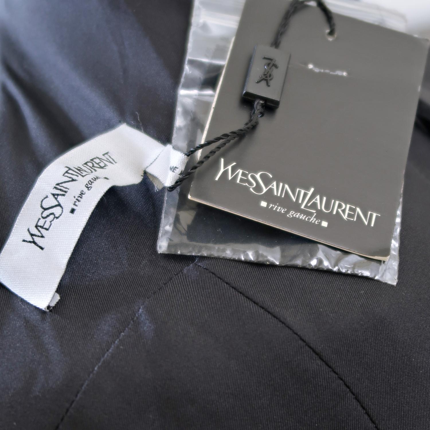 Black Yves Saint Laurent by Tom Ford FW-02 Silk Flared Hem Dress - Velvet Ribbon For Sale