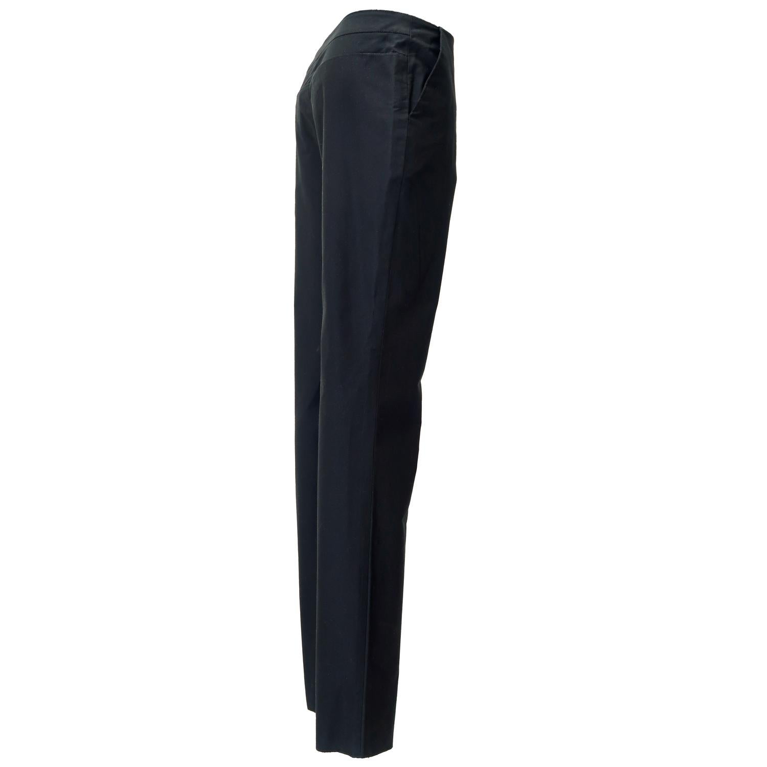 Black Yves Saint Laurent by Tom Ford FW-2001 Tailored Silhouette Cotton Pants For Sale