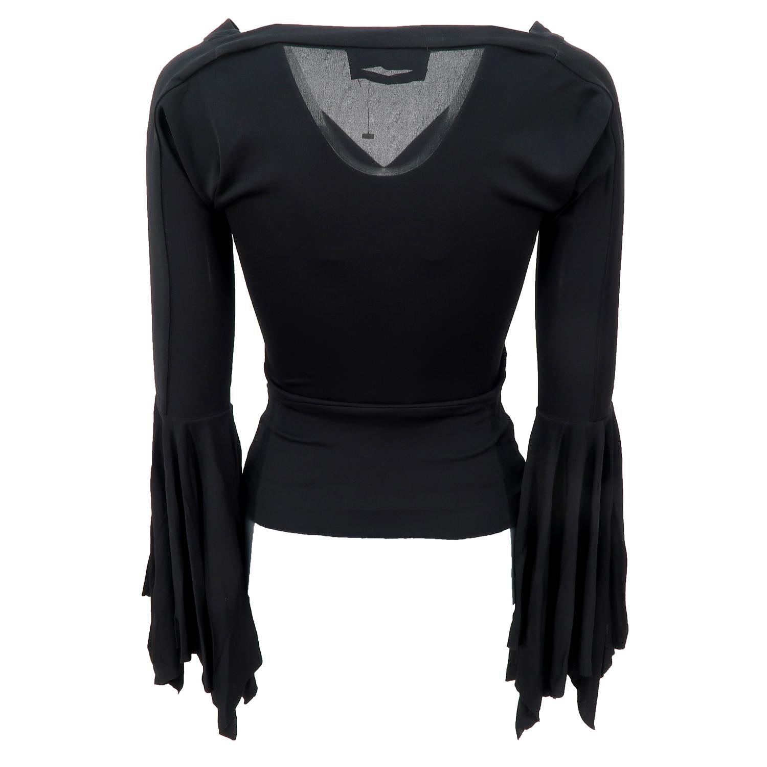 Yves Saint Laurent by Tom Ford FW-2002 Rayon Fluted Sleeve Detailing Top In Excellent Condition In Brussels, BE