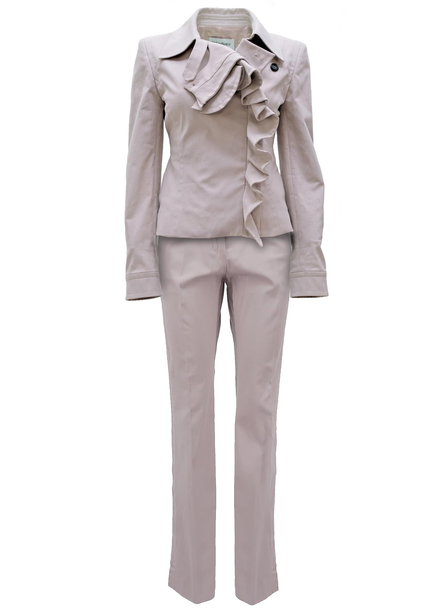 Yves Saint Laurent par Tom Ford - Pantalon en coton à taille plus haute, automne-hiver 2003 en vente 10