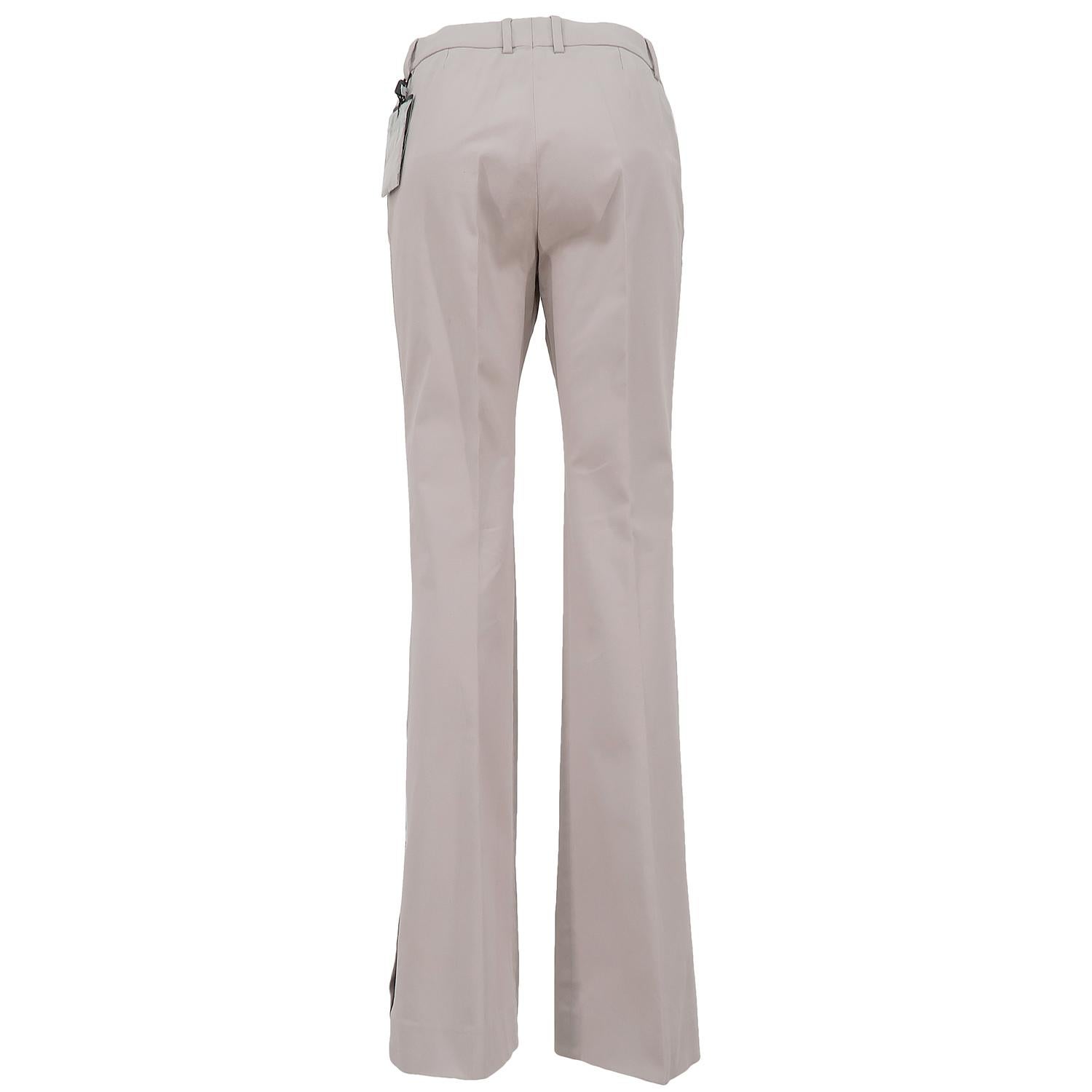 Gray Yves Saint Laurent by Tom Ford FW-2003 Higher Waist Cotton Pants For Sale