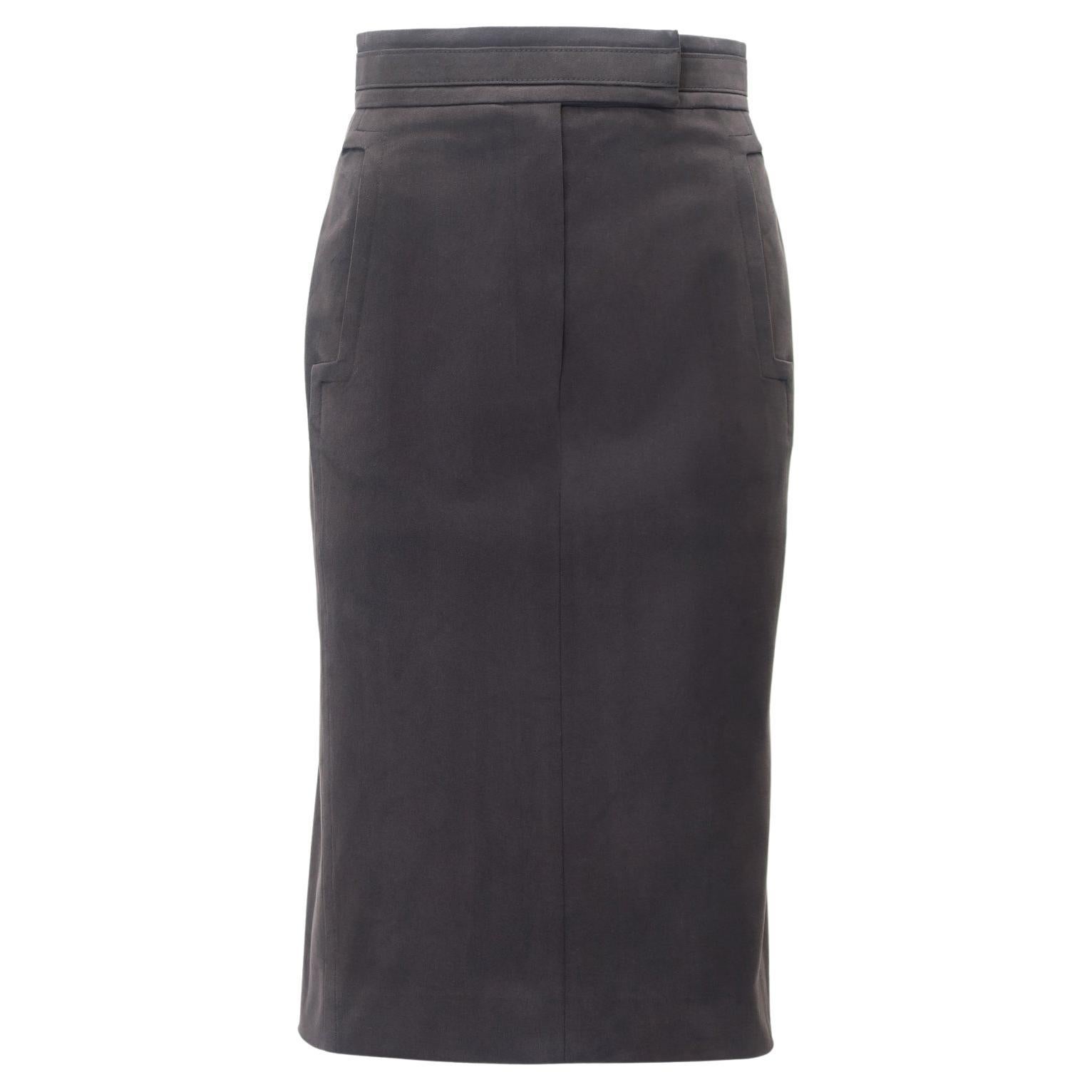 Yves Saint Laurent by Tom Ford FW-2003 Higher Waist Skirt with Belt Detailing For Sale