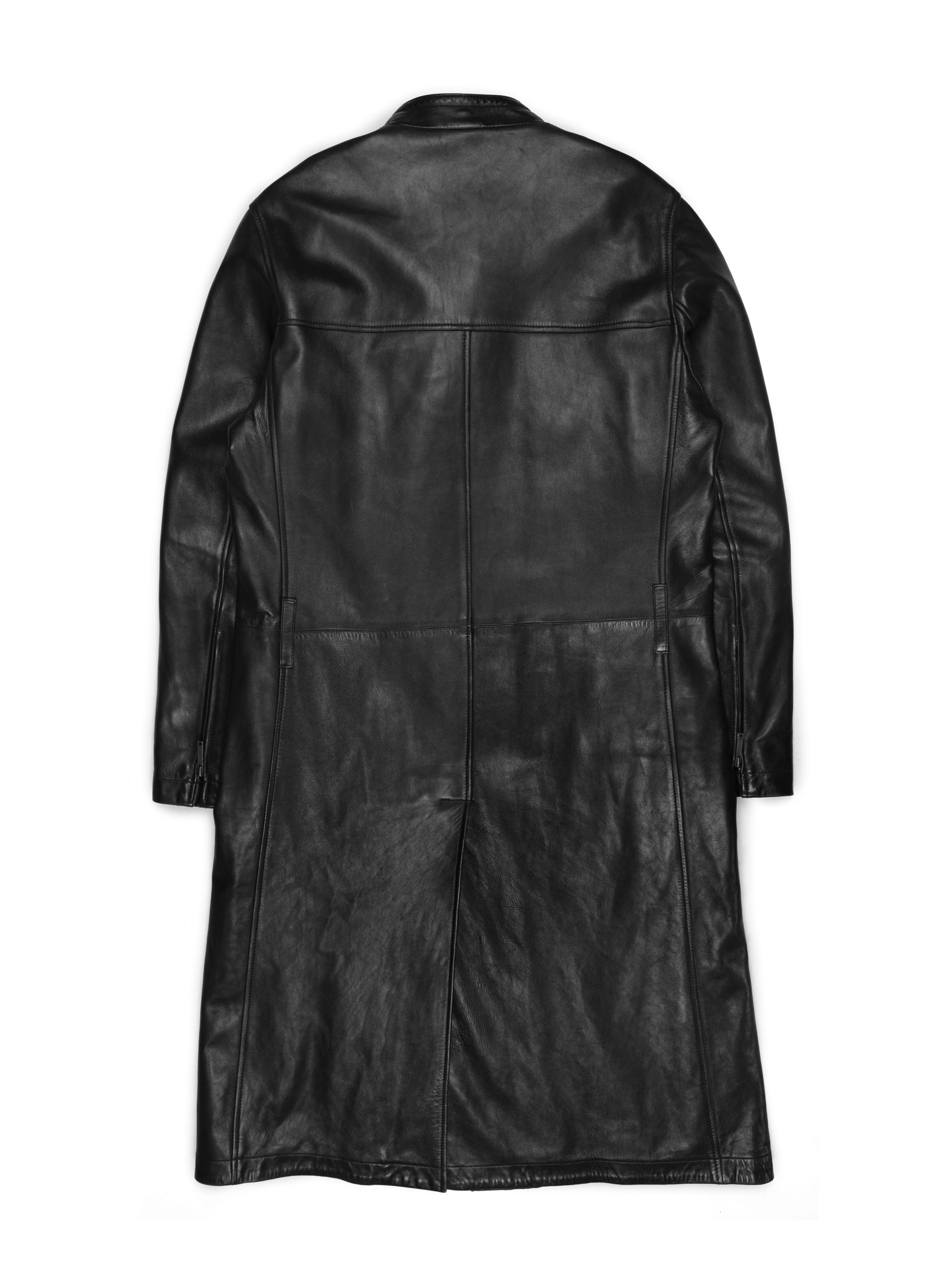 Black Yves Saint Laurent by Tom Ford Leather Coat